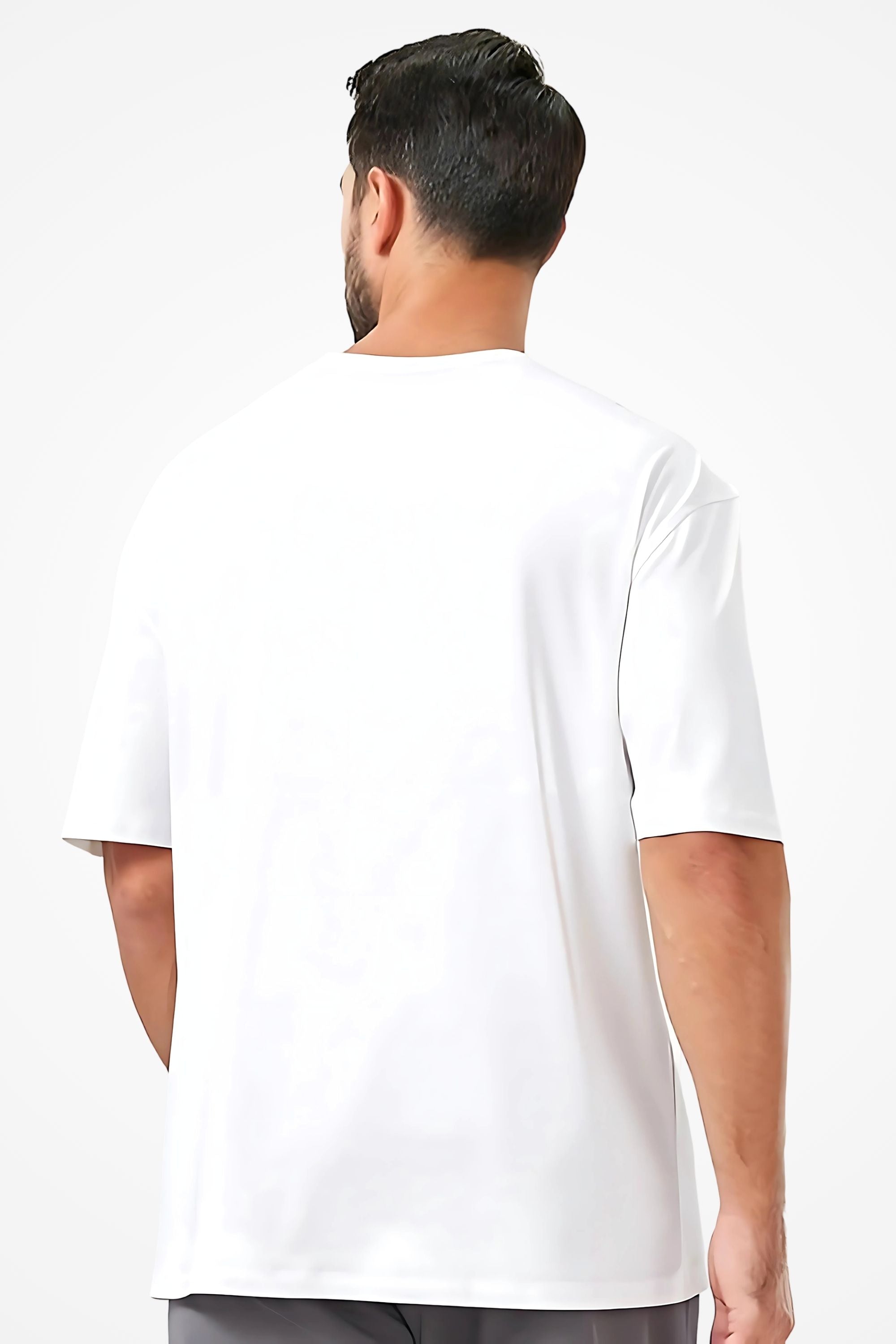 Queen Band Graphic Oversize T-Shirt, The Show Must Go On Print, White Cotton, Short Sleeve