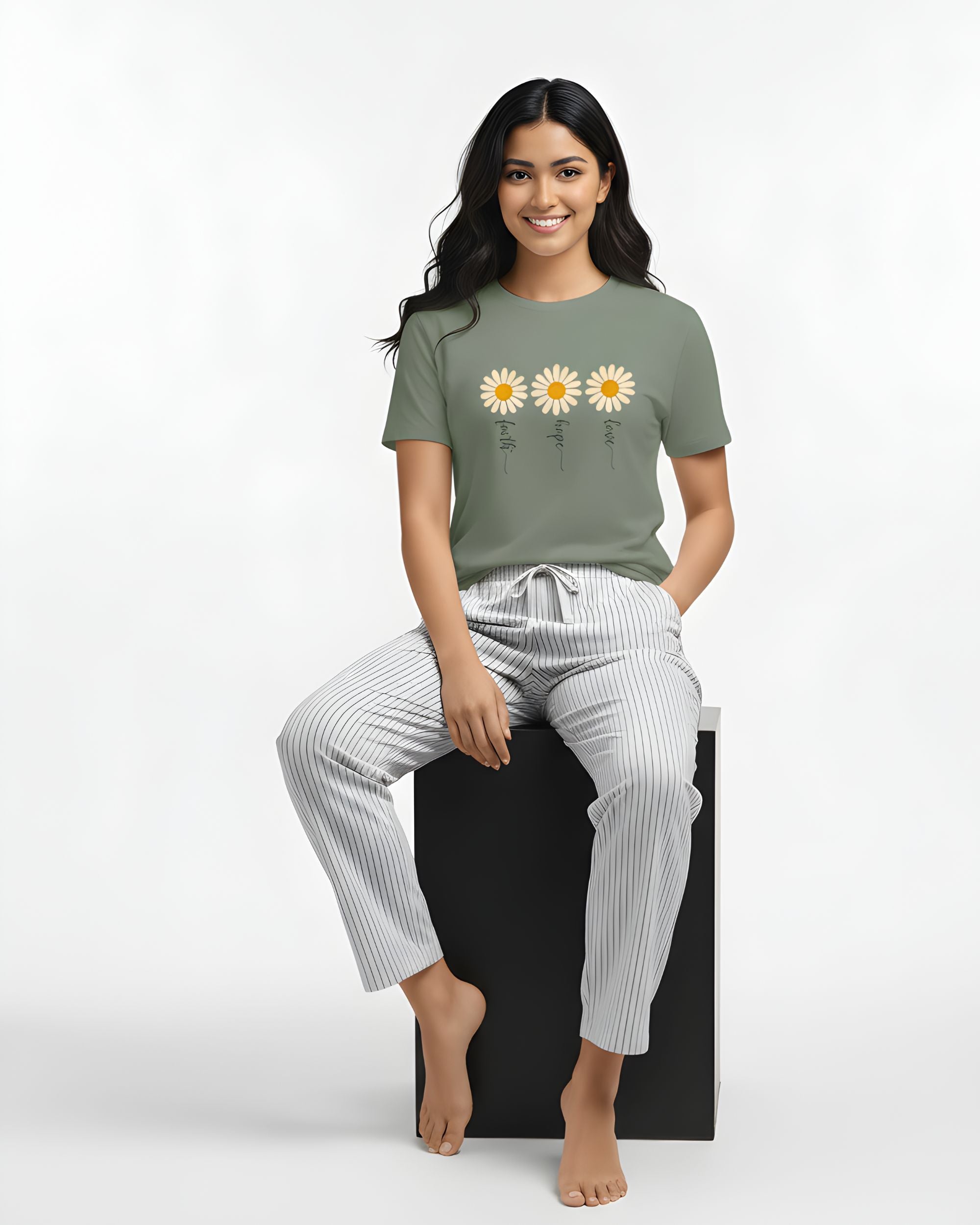 Women graphic print pure cotton 180gsm tshirt