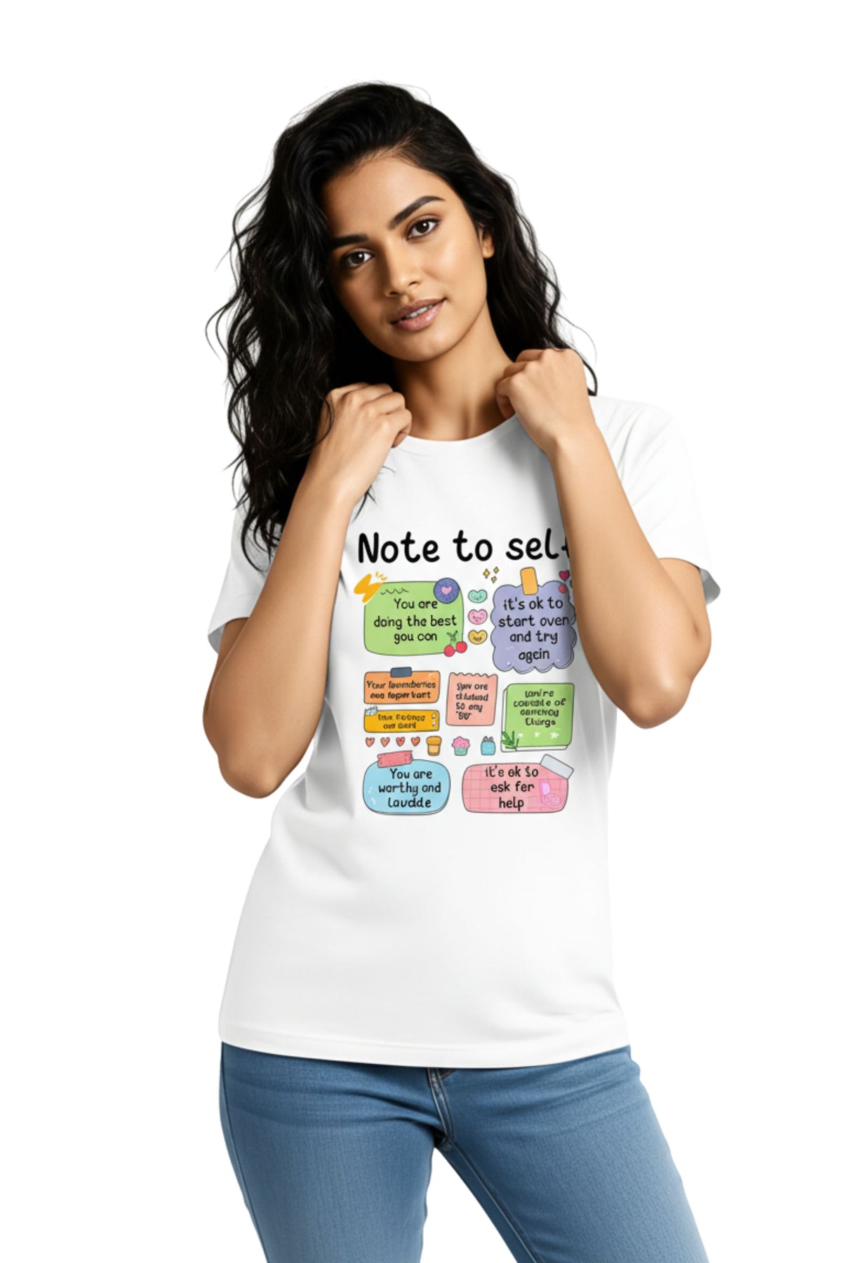 Women Typography Graphic Print Round Neck Pure Cotton T-shirt