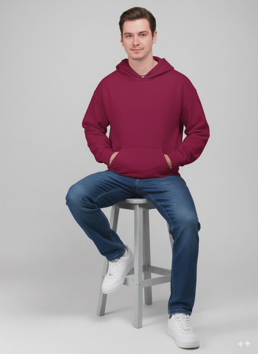 PLAIN HOODIE FOR MEN & WOMEN- MAROON