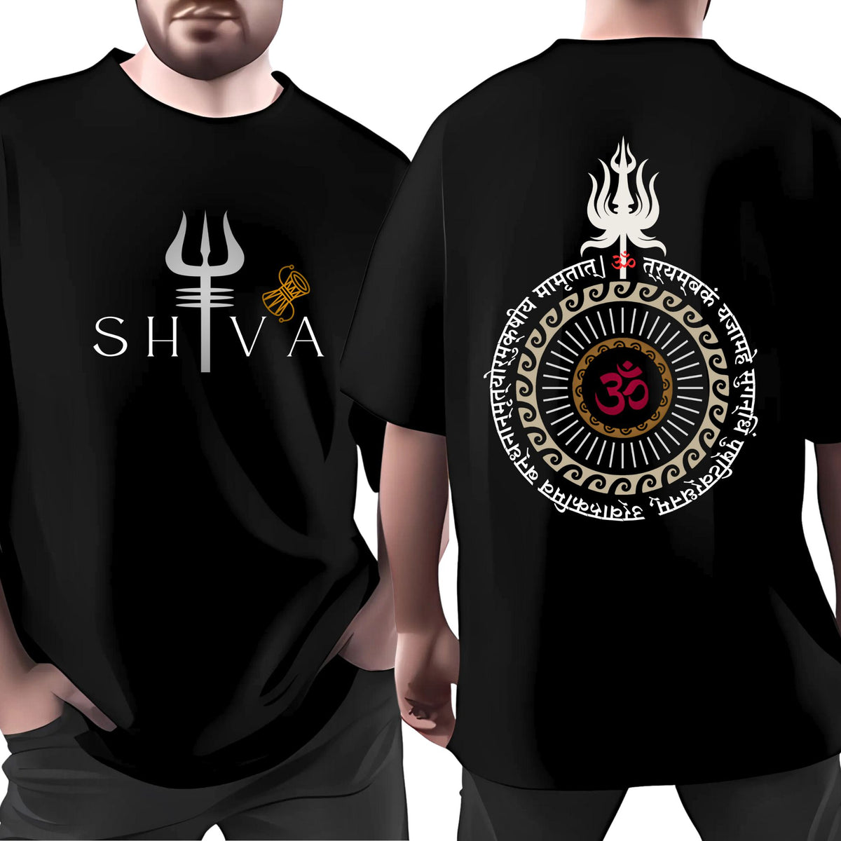 Shiva Printed Oversize Tshirt, Black