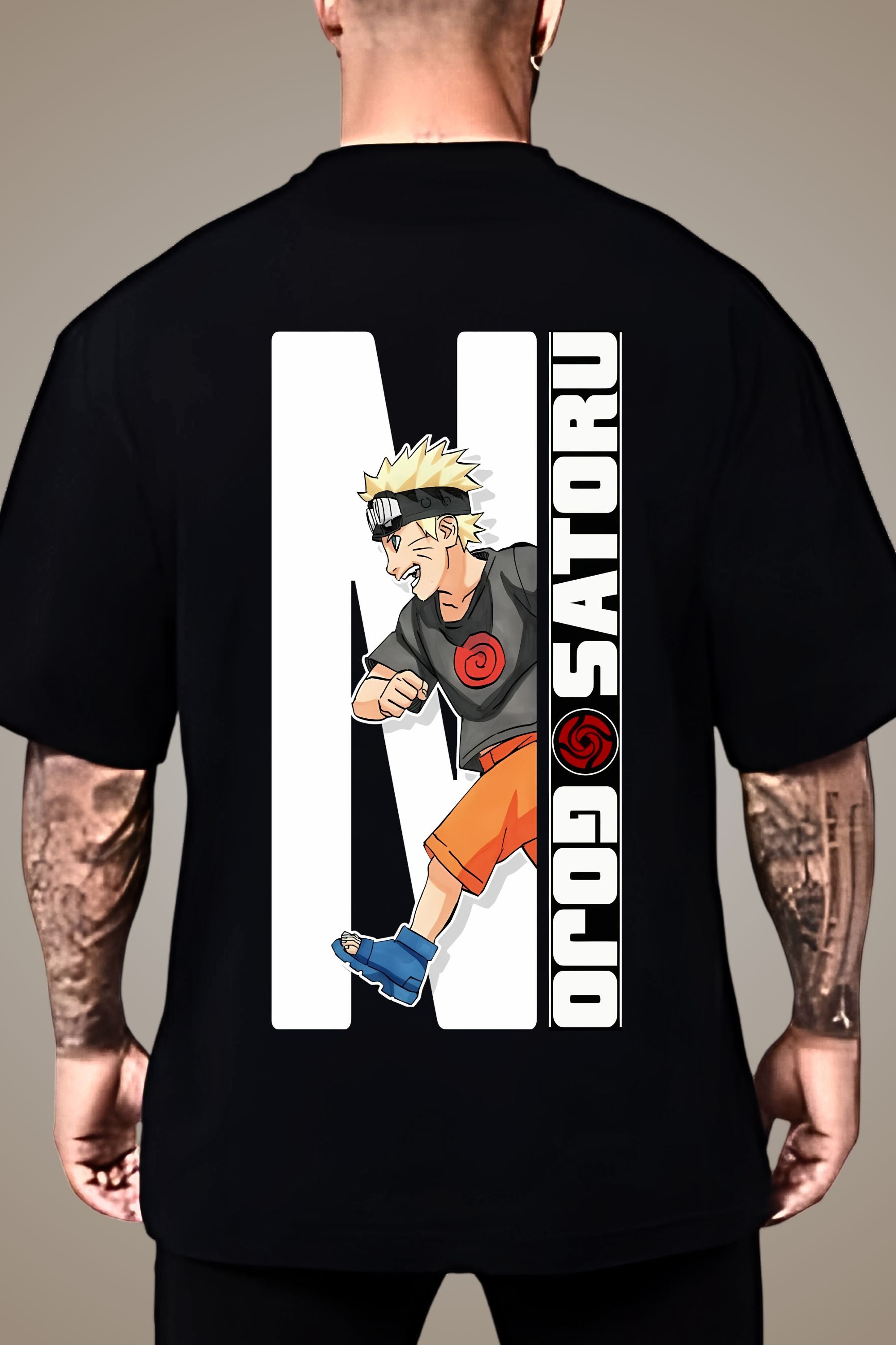 NARUTO ANIME BLACK OVERSIZE T-SHIRT FOR MEN & WOMEN