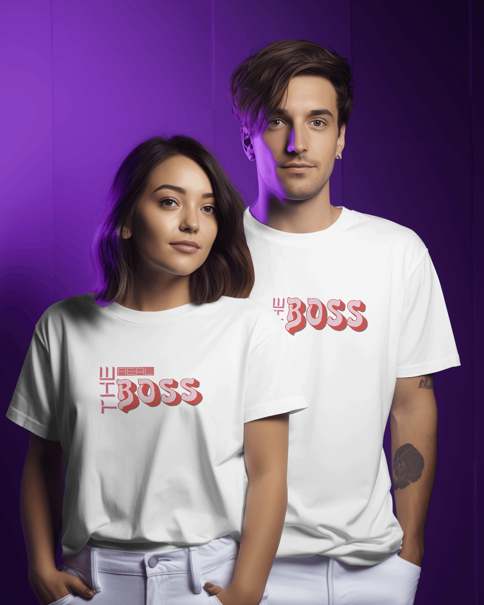 The boss Printed tshirt For Couple