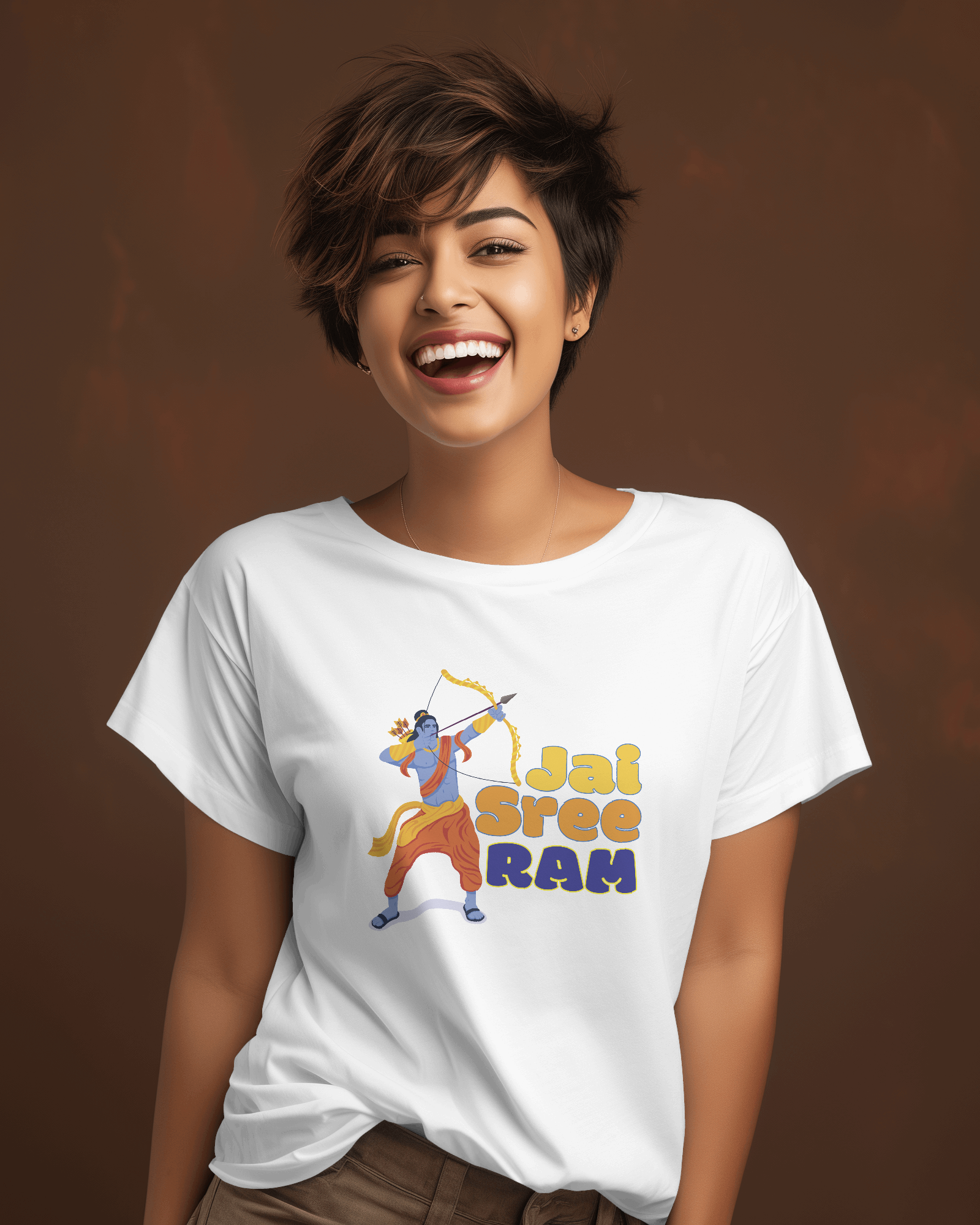 Jai Shree Ram Printed Tshirt for Women