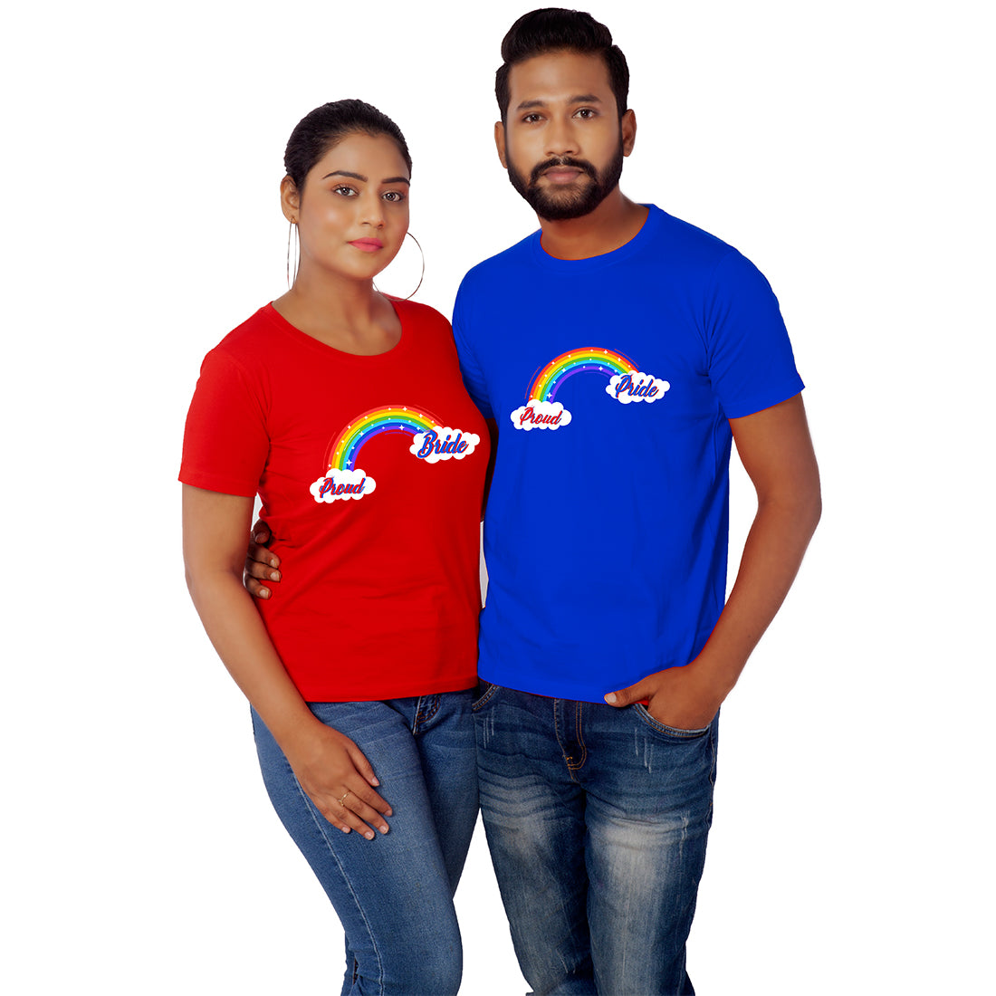 Proud Bride Printed Couple T-Shirt