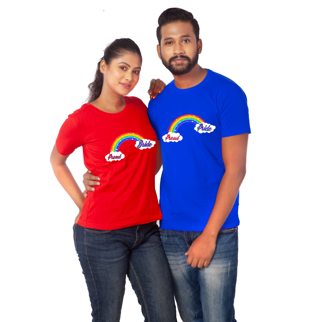 Proud Bride Printed Couple T-Shirt