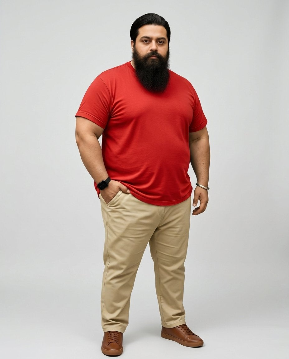 BRATMA Men's plus size t-shirt Red