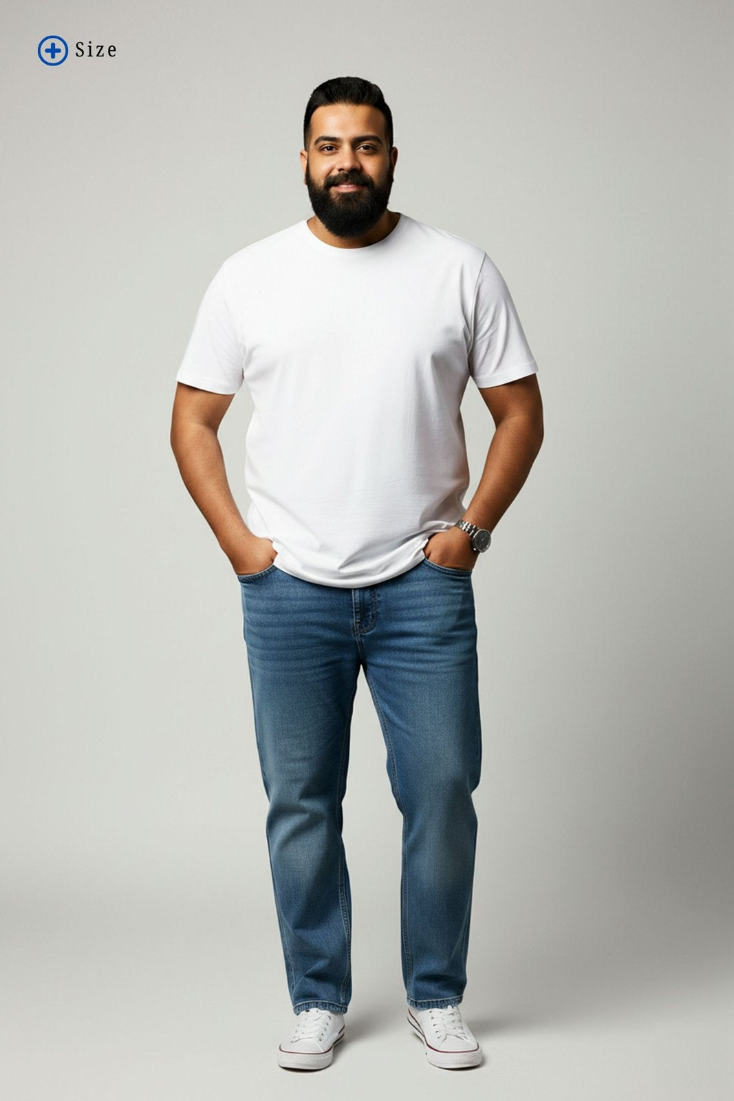 BRATMA Men's plus size t-shirt White