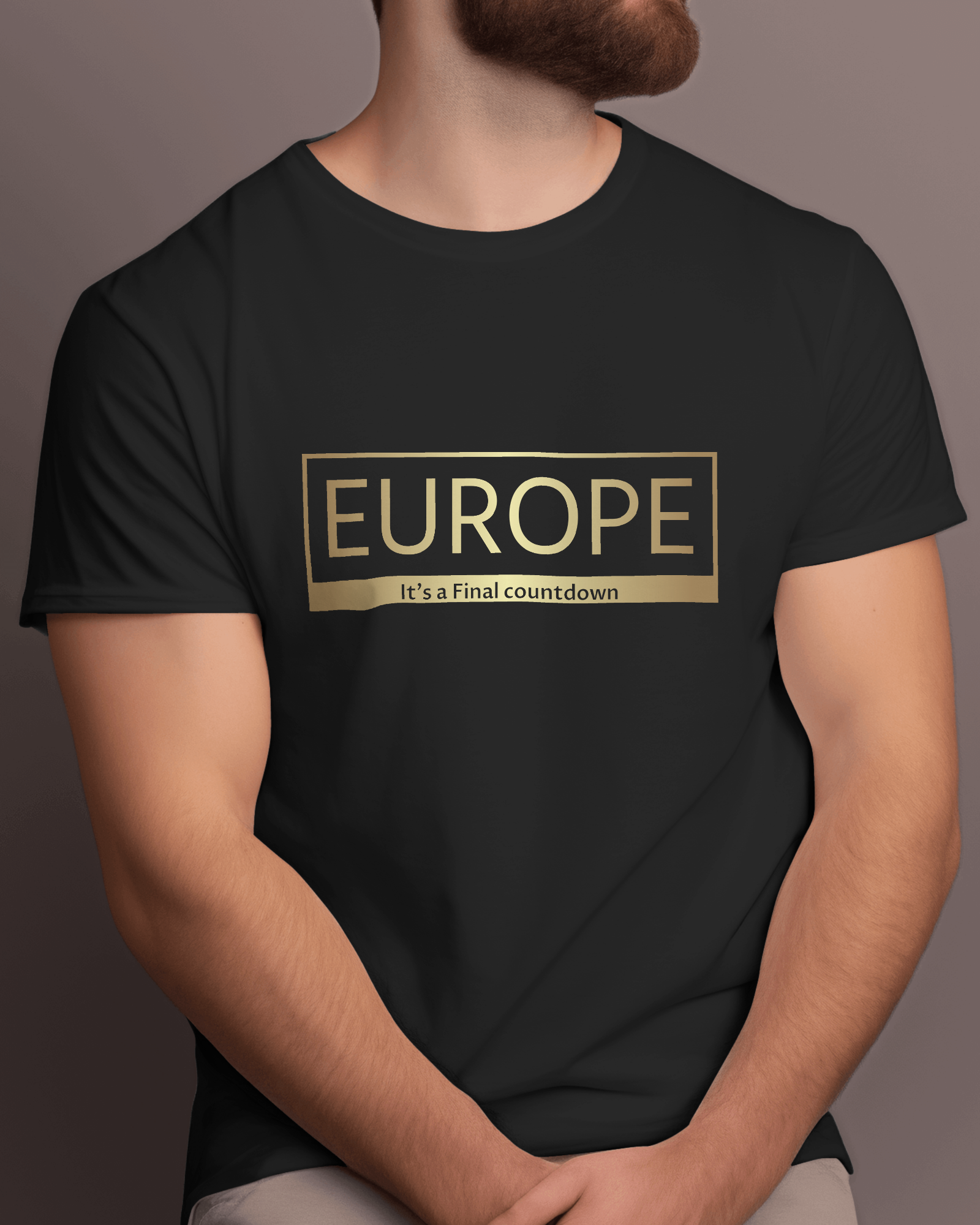 New D T F printed T-shirt - EUROPE BAND - The final countdown - Black