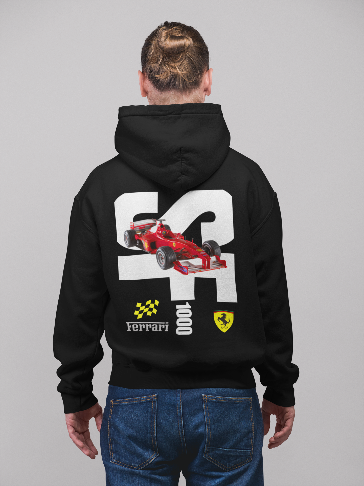 FERRARI 1000 GRAPHIC HOODIE BLACK