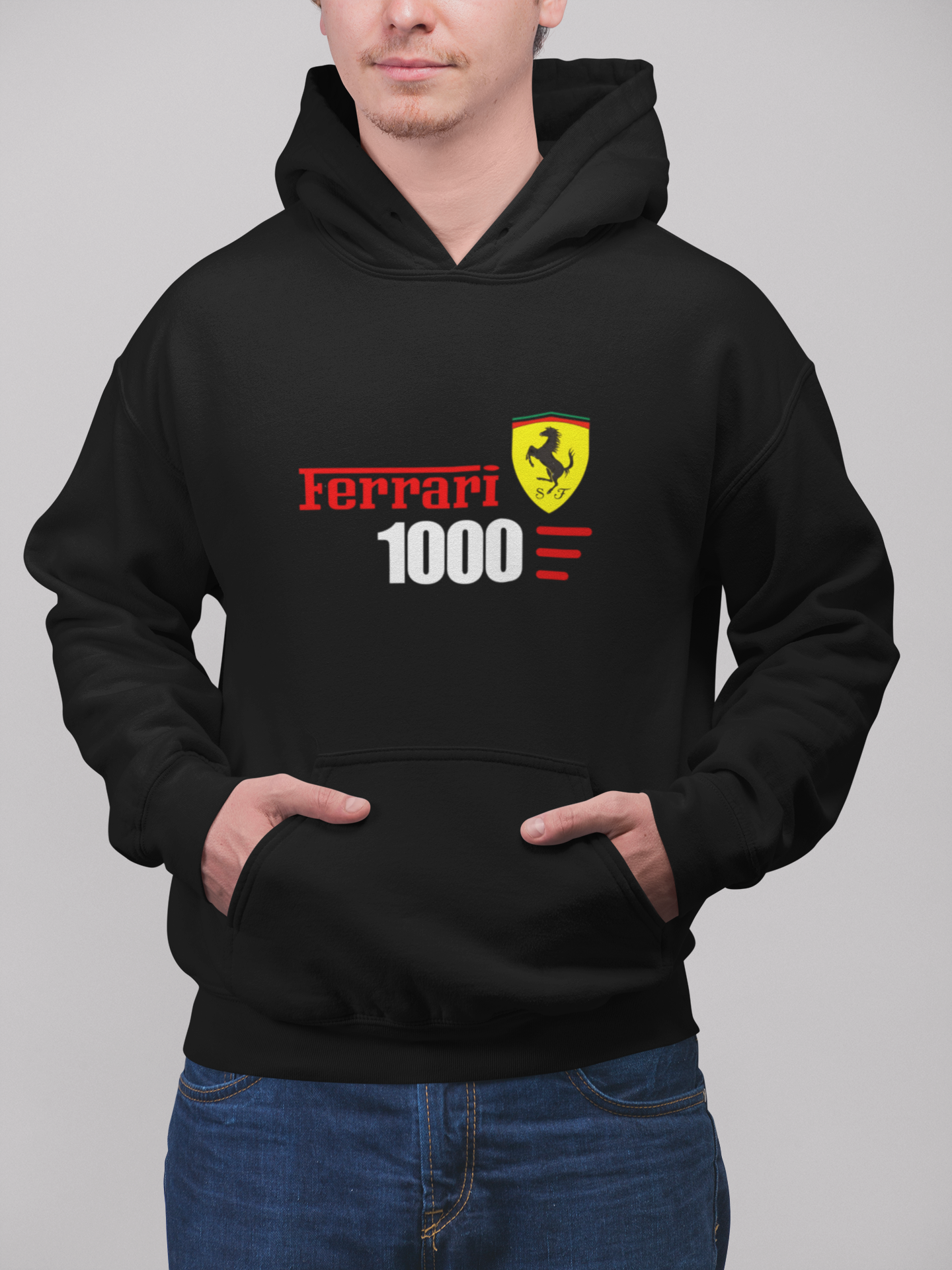 FERRARI 1000 GRAPHIC HOODIE BLACK