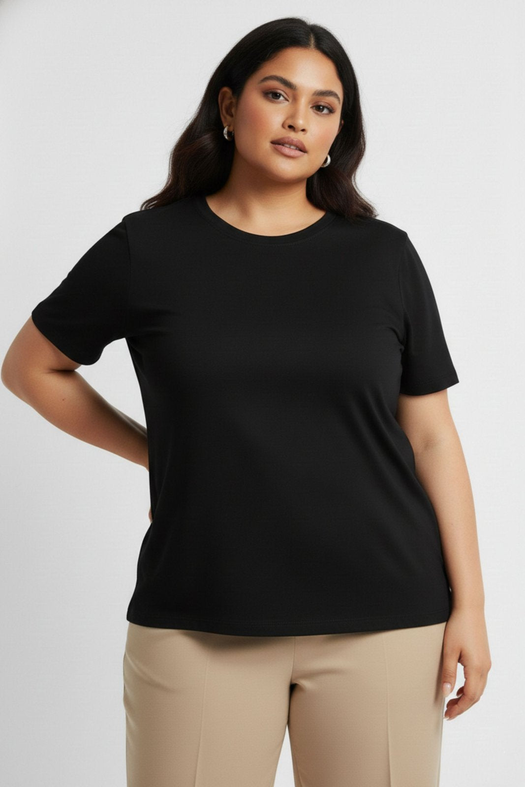 BRATMA Women's plus size t-shirt Black