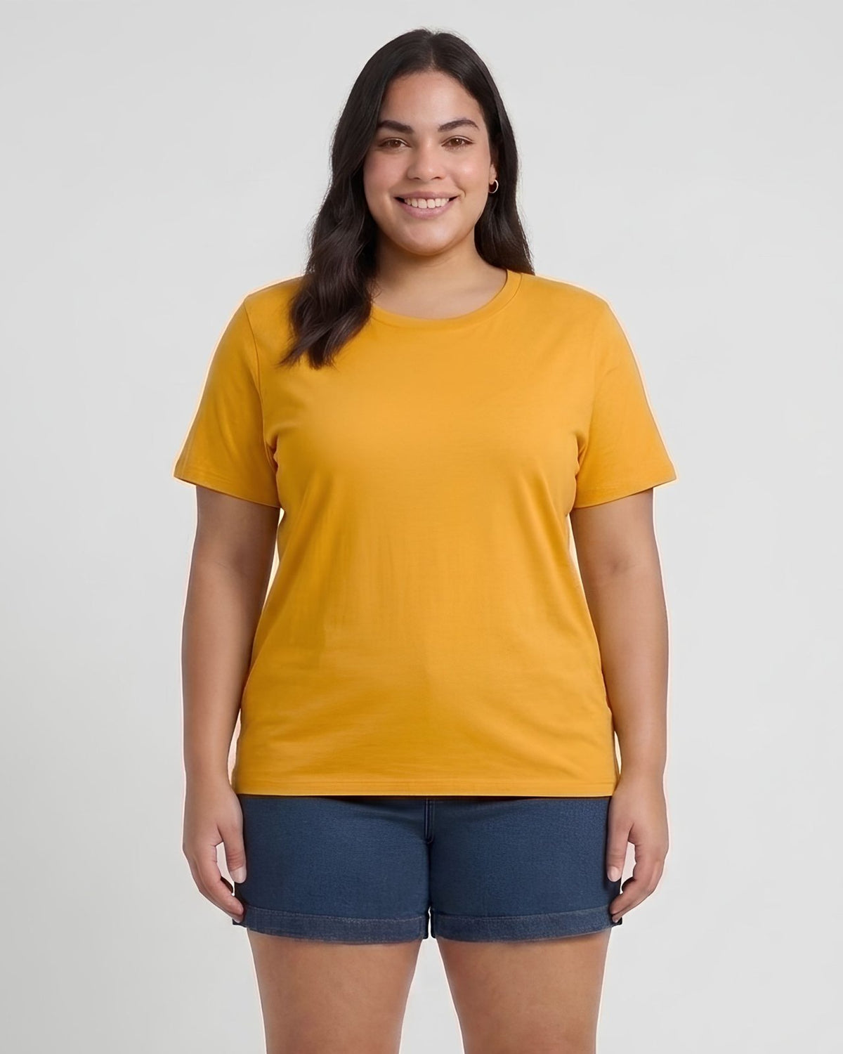 BRATMA Women's plus size t-shirt Mustard