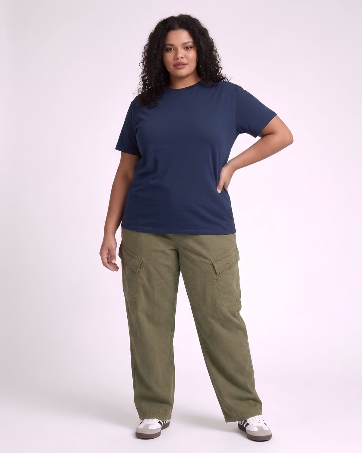 BRATMA Women's plus size t-shirt Navy Blue
