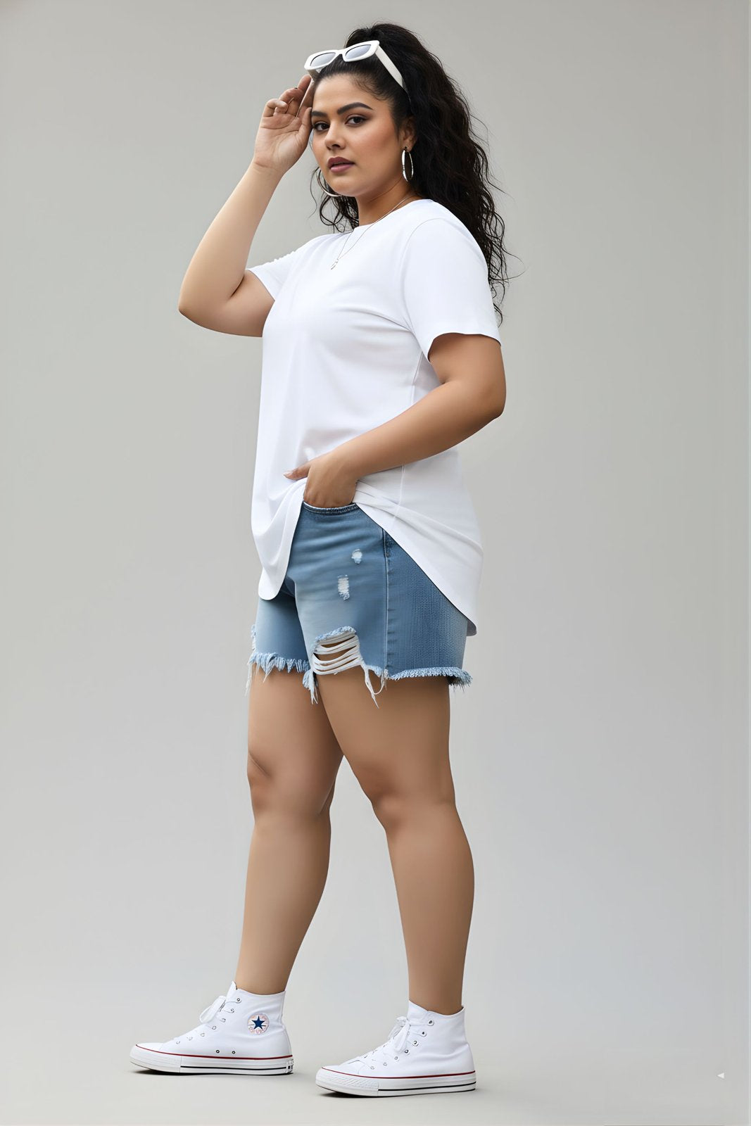 BRATMA Women's plus size t-shirt White