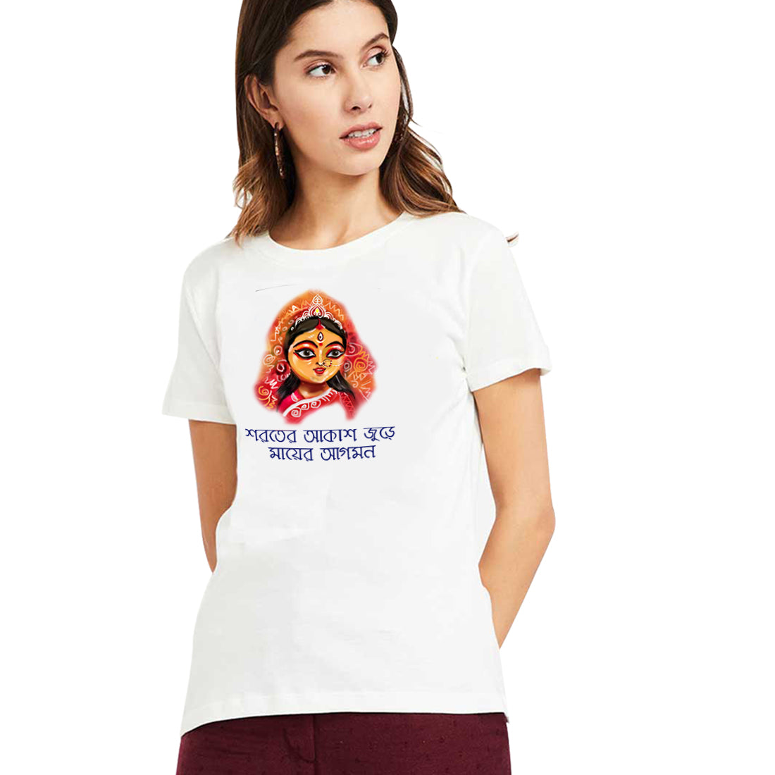 Durga puja/Festival/Ocession Celebration of Puja _Customized T-Shirt for Women