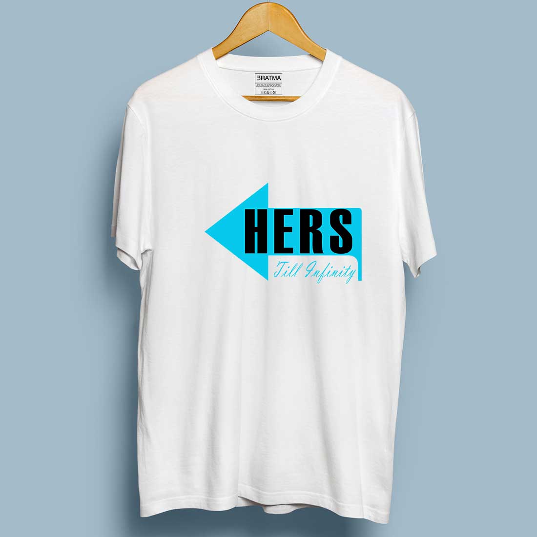 His Hers Printed White Couple Tees