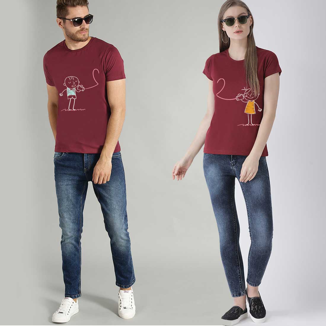 Printed Couple T Shirt in kolkata
