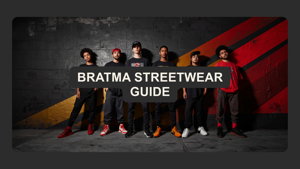Bratma streetwear extended sizing guide banner, S to 2XL