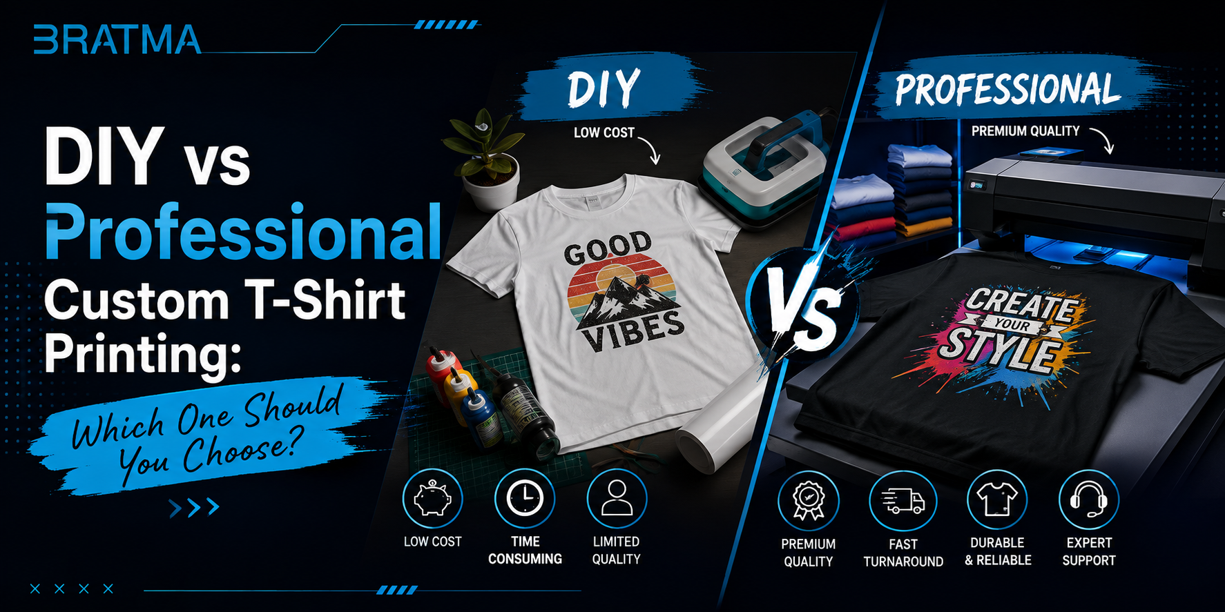 DIY vs Professional Custom T-Shirt Printing: Which One Should You Choose?