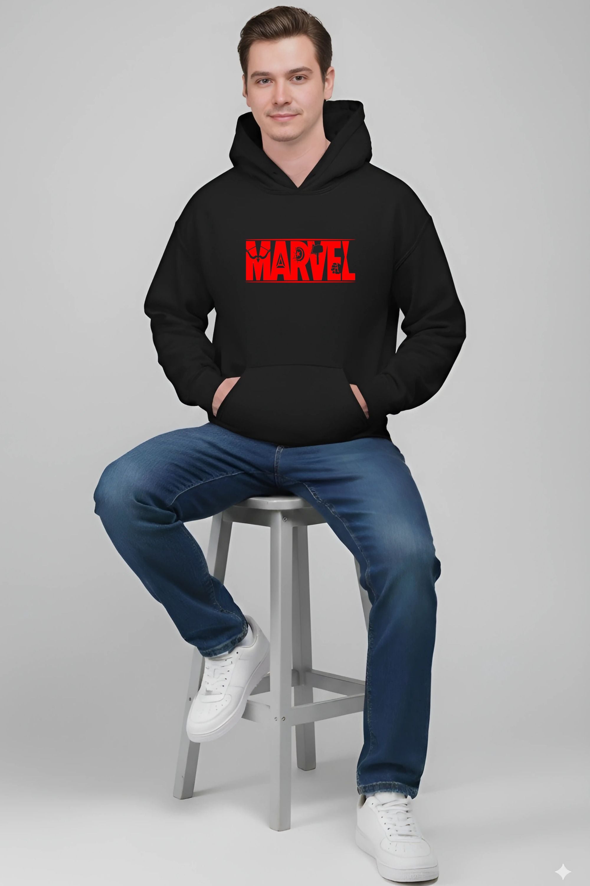 FRONT BACK GRAPHICS PRINTED HOODIE FOR MAN