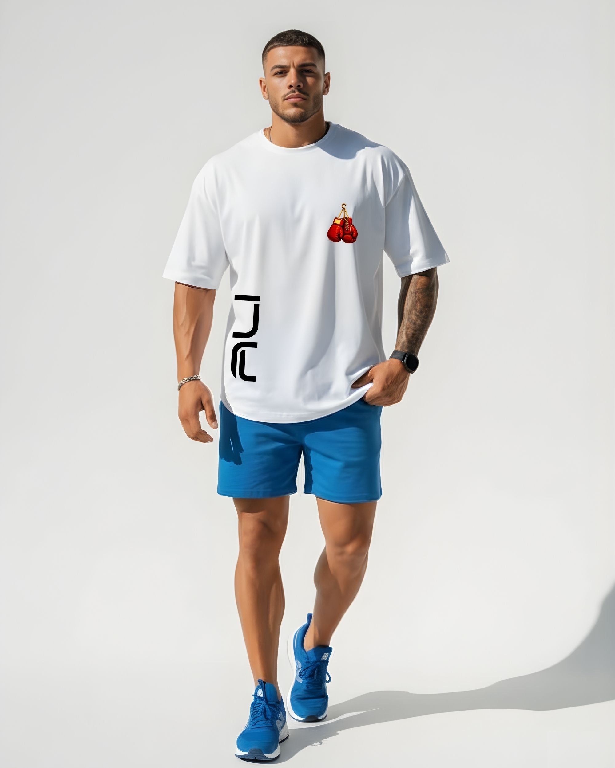 BRATMA Men Graphic Print, Typography Round Neck Pure Cotton White T-Shirt