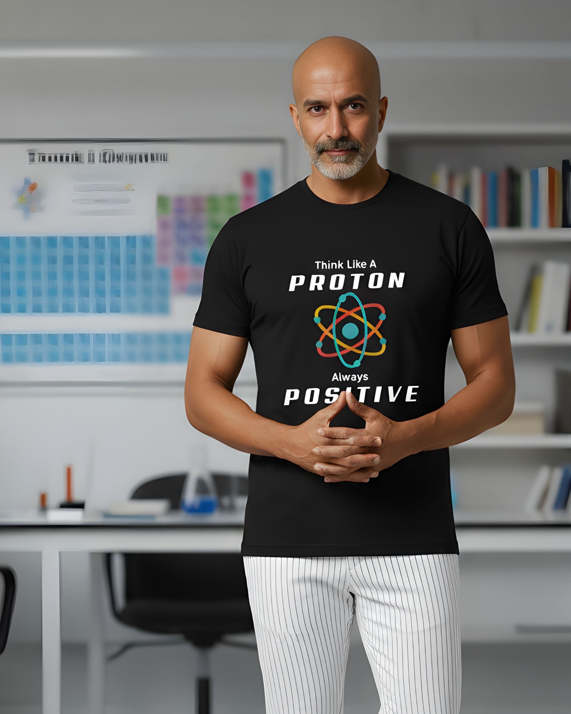 BRATMA Men Graphic Print Round Neck Pure Cotton Black T-Shirt