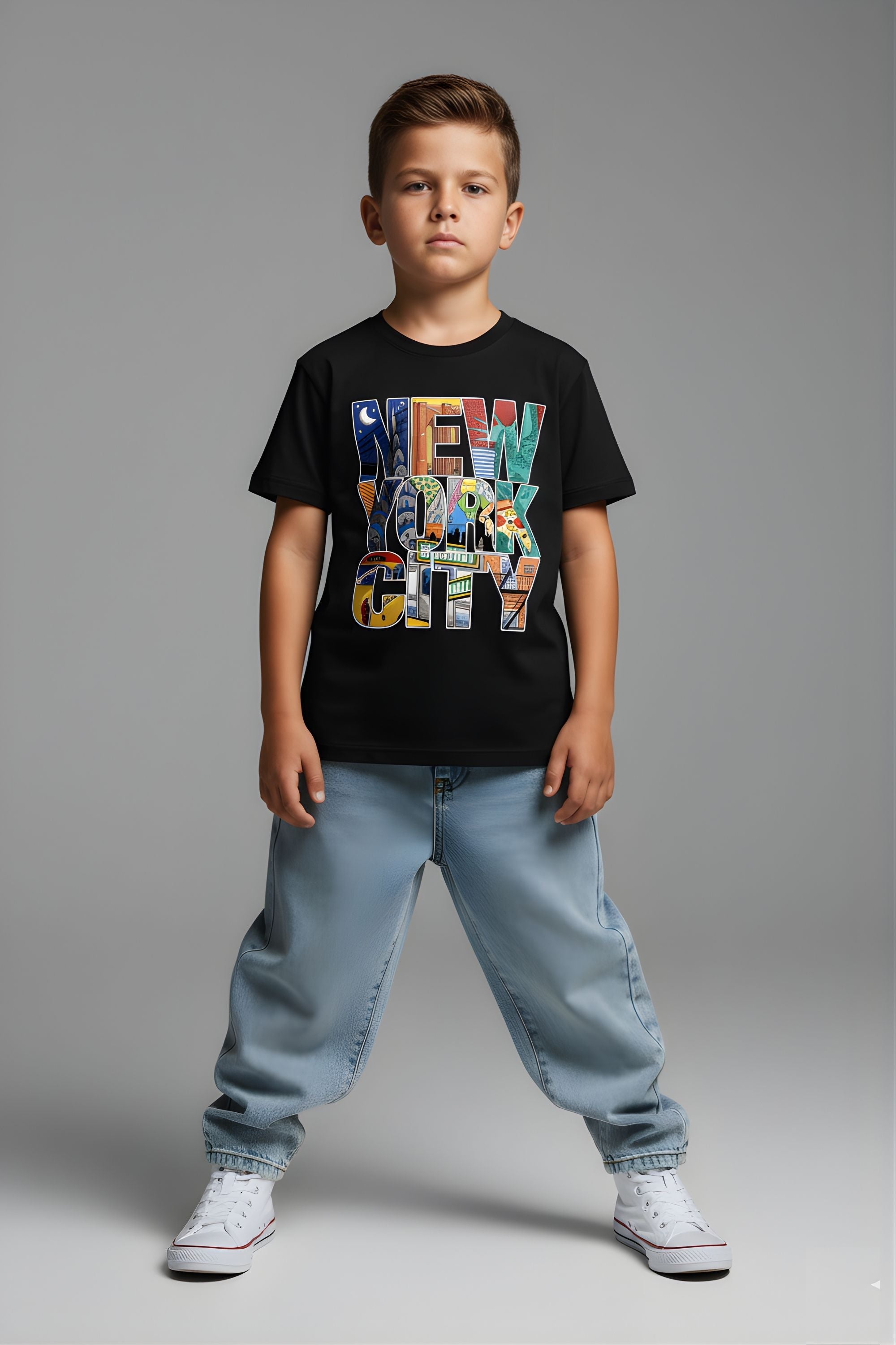 Boys & Girls Typography Graphic Pure Cotton T-shirt
