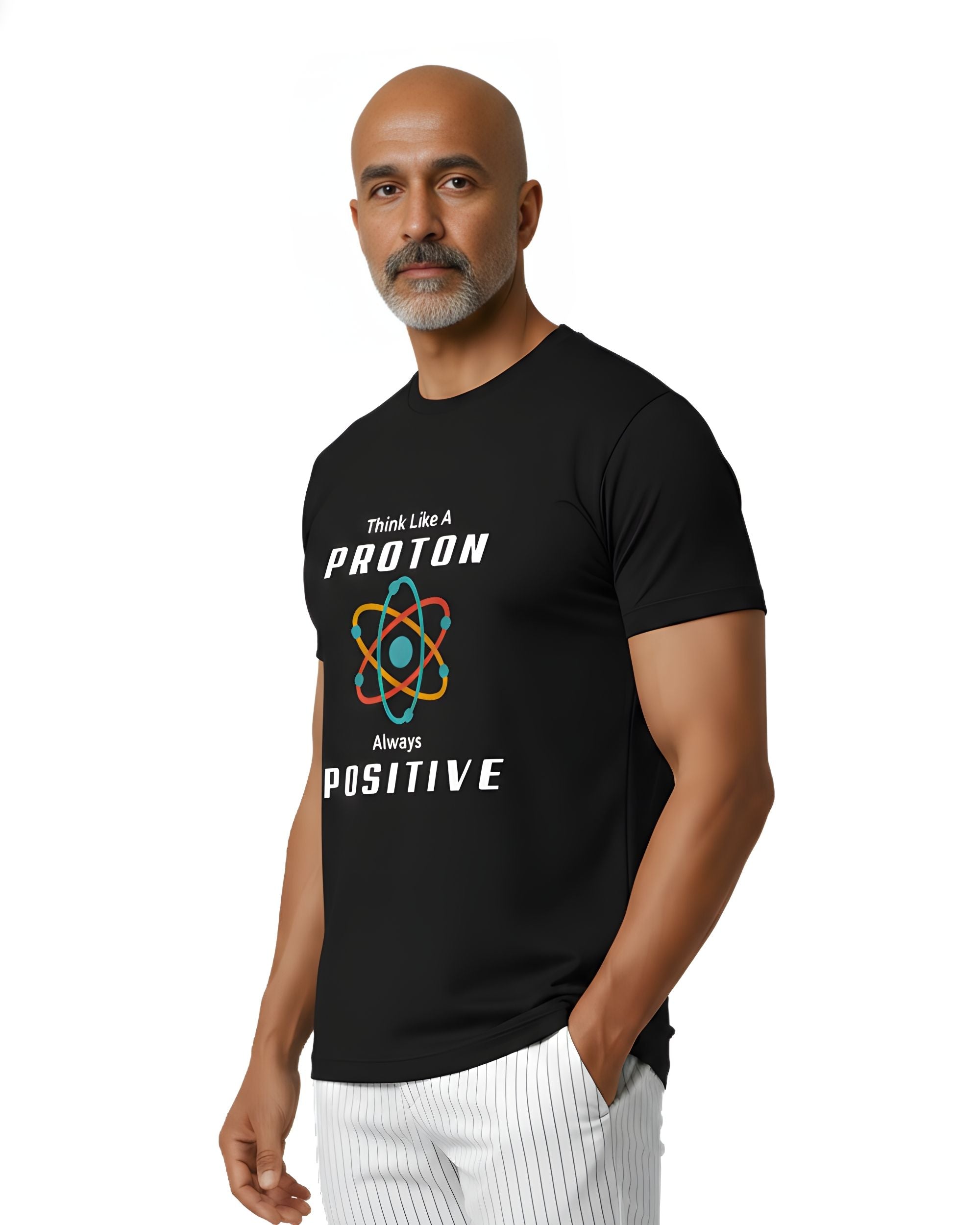 BRATMA Men Graphic Print Round Neck Pure Cotton Black T-Shirt