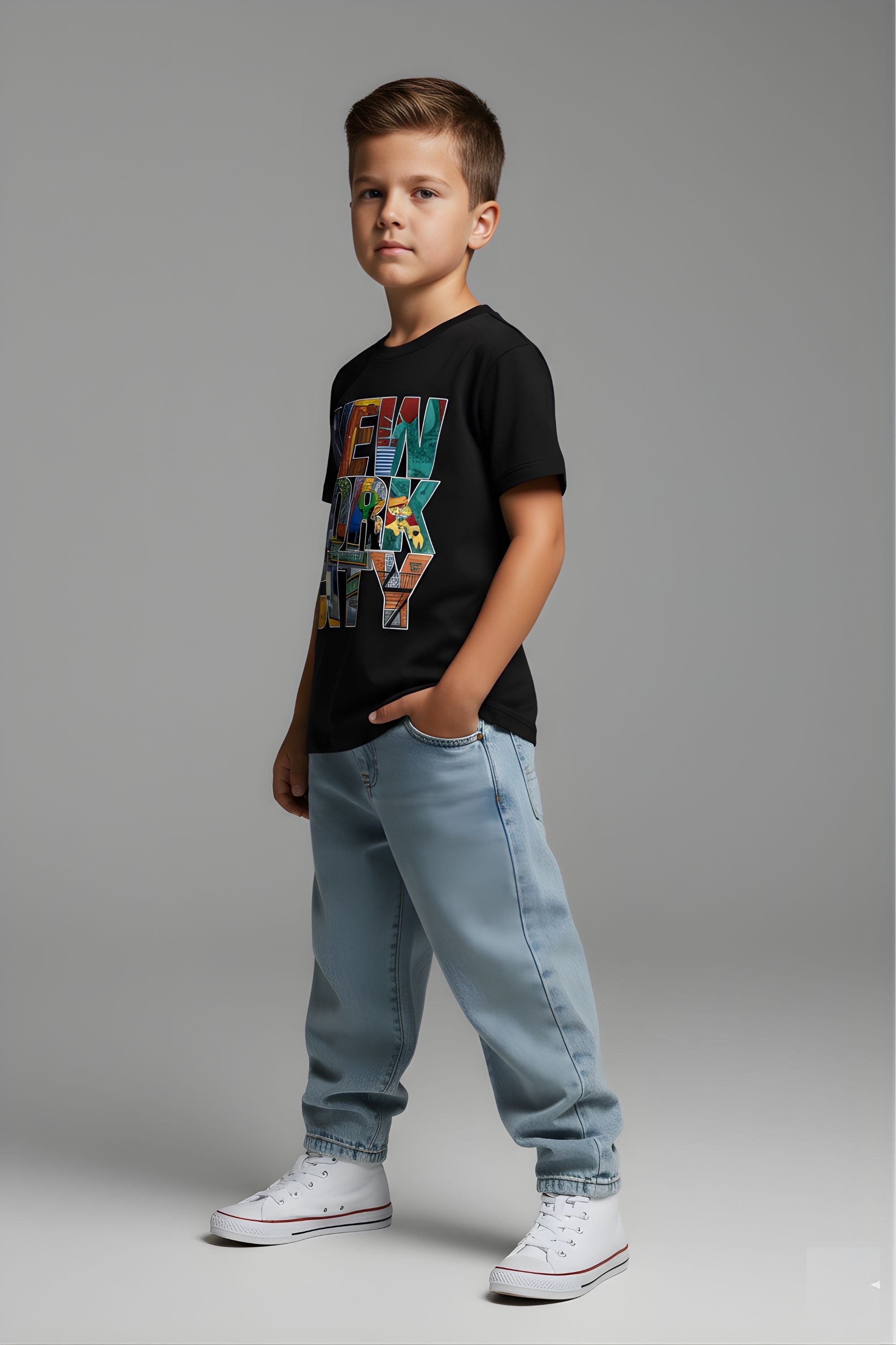 Boys & Girls Typography Graphic Pure Cotton T-shirt