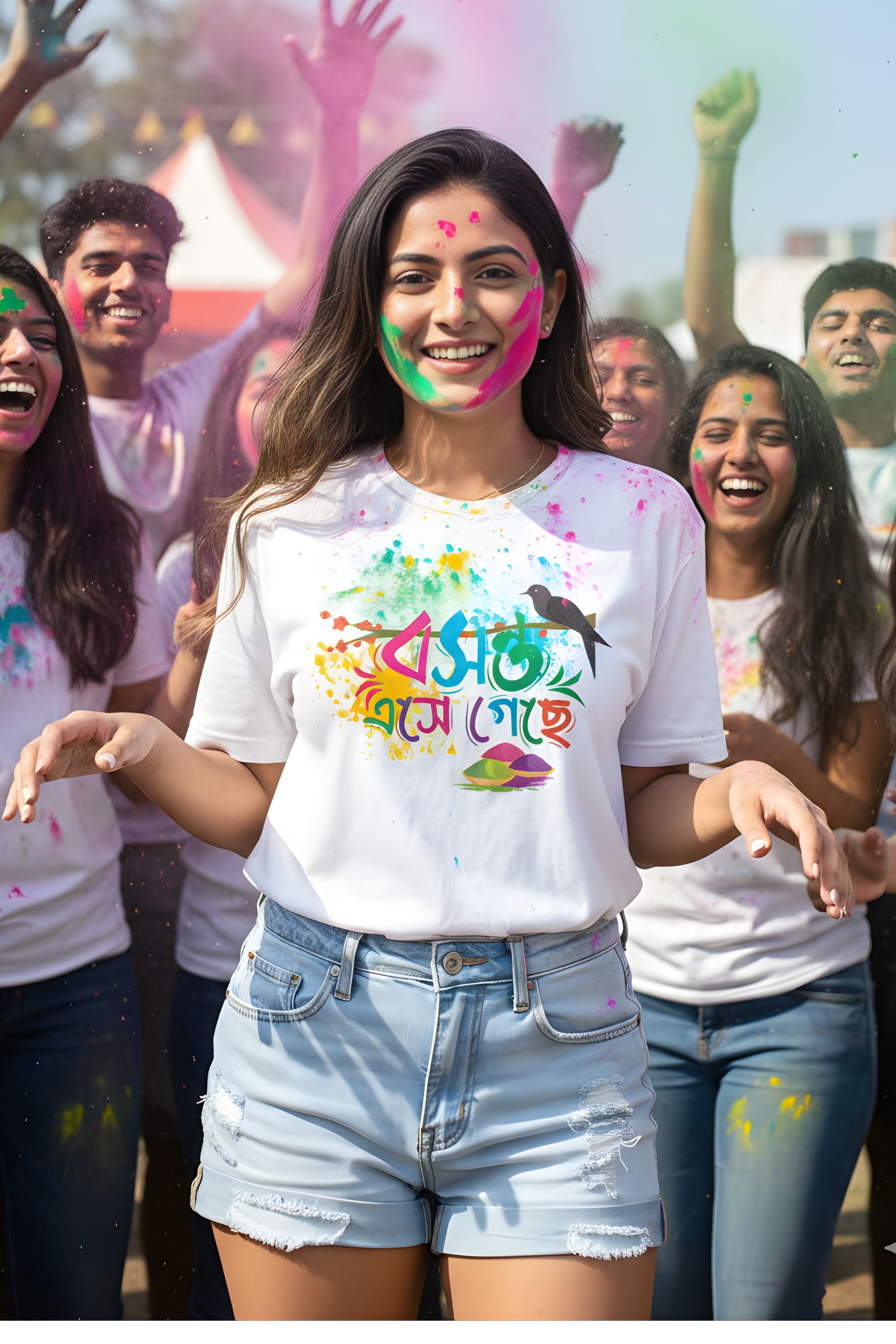 Polyester Holi Unisex Tshirt