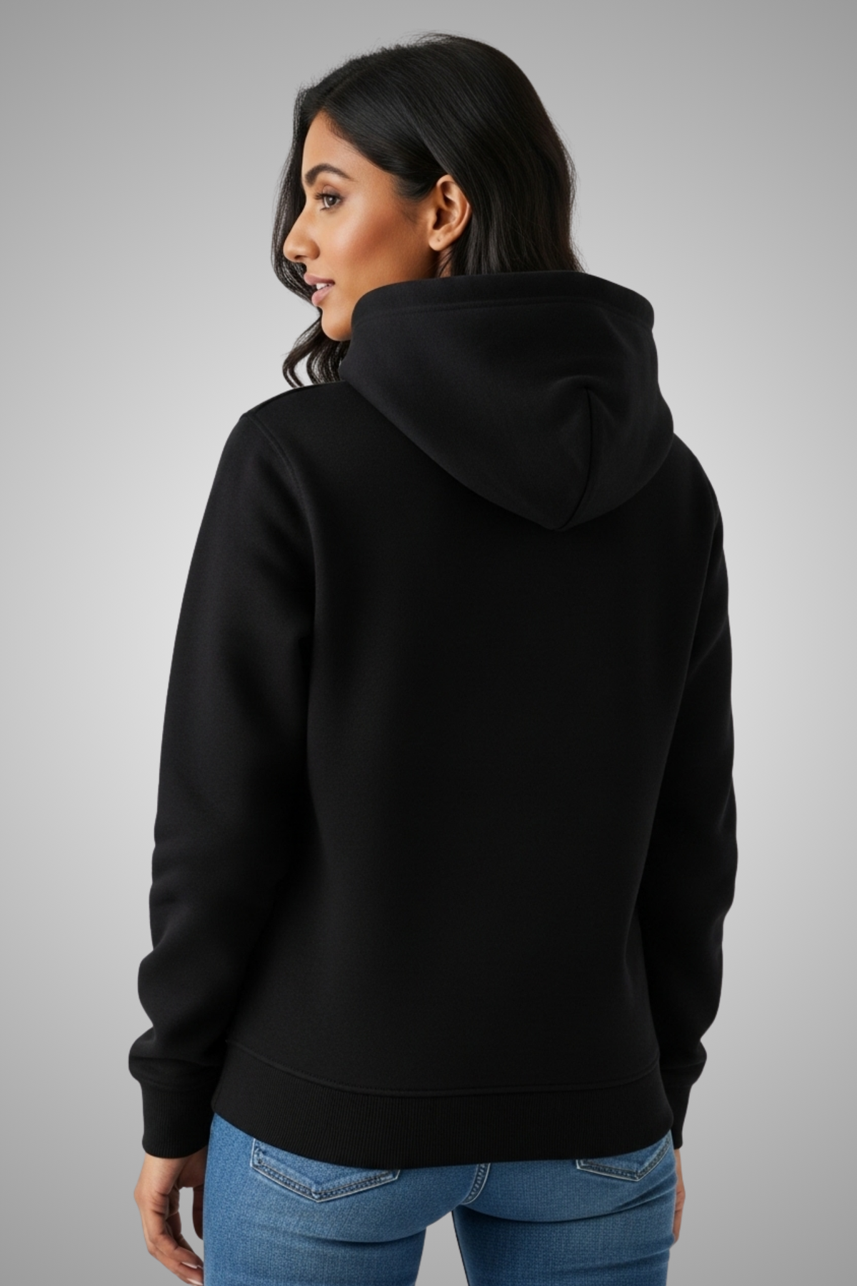 BRATMA Unisex Adult Solid Hooded Sweatshirt | Cotton Blend Fleece | Regular Fit | Long Sleeves | Front Pocket | Black