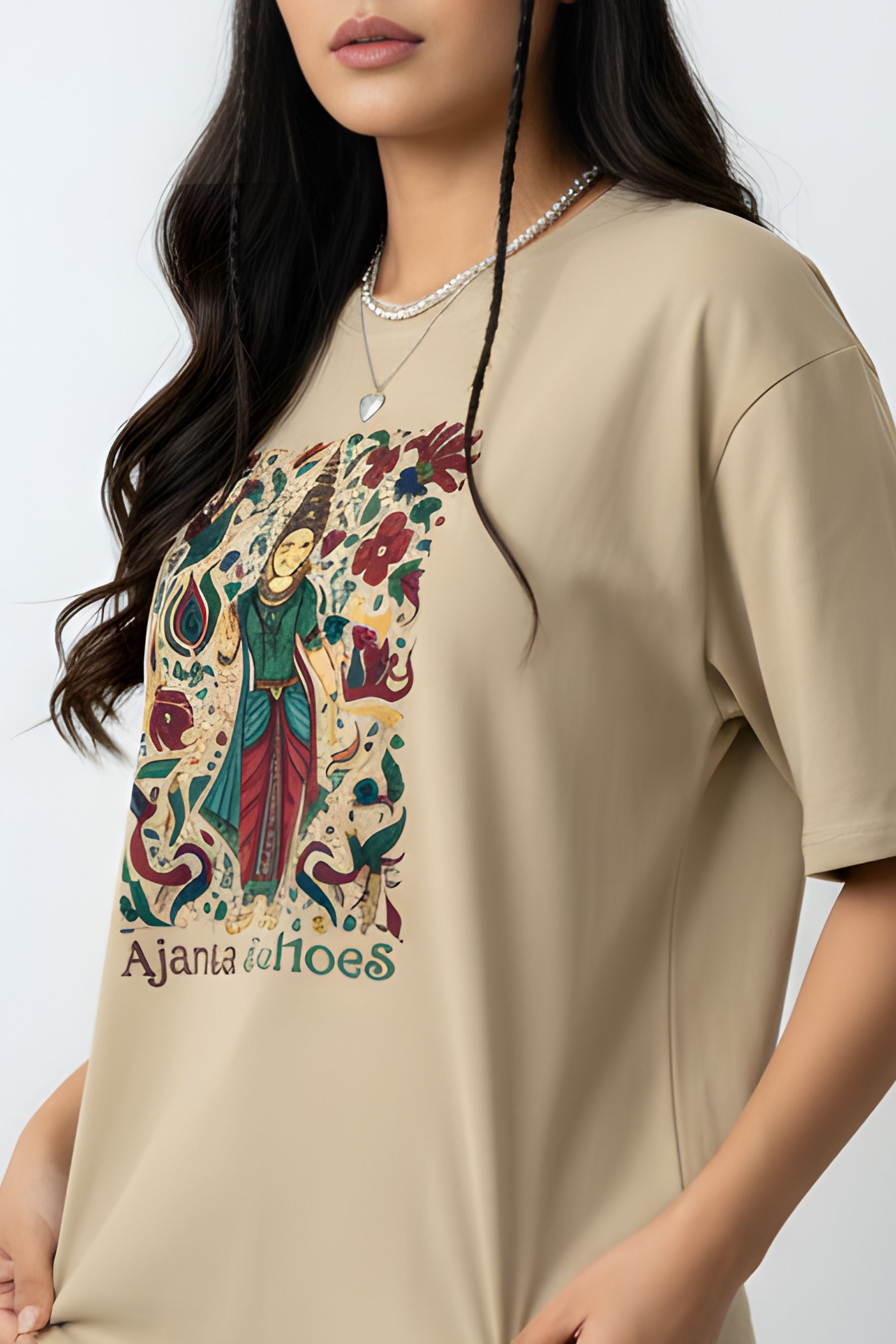 Woman Graphic Print Oversize T-shirt