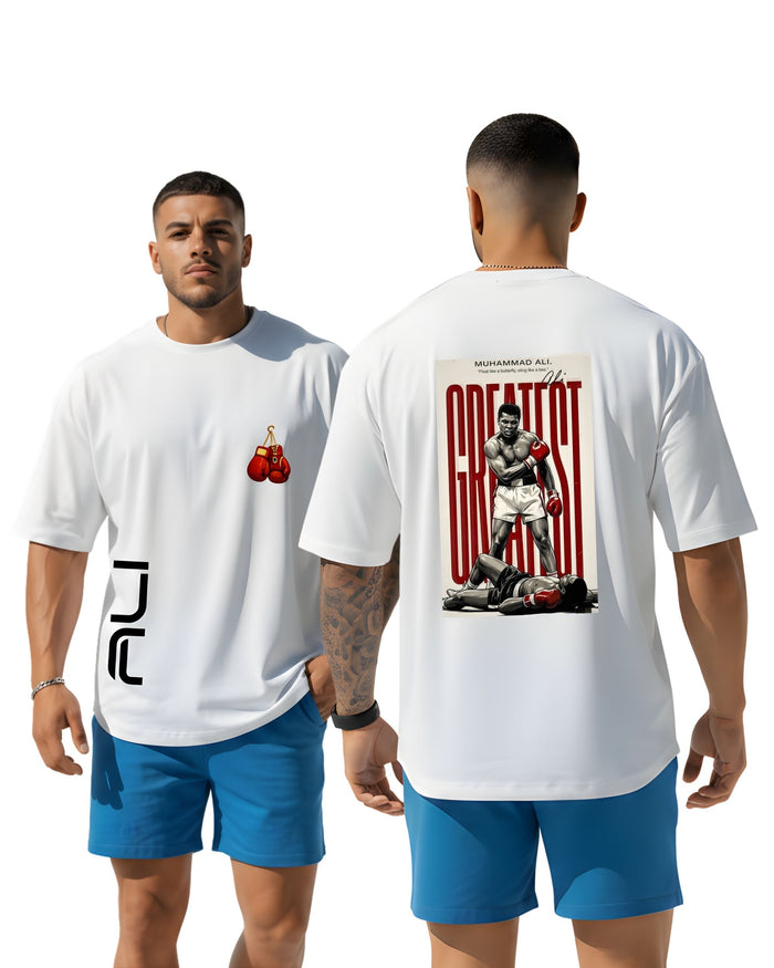 BRATMA Men Graphic Print, Typography Round Neck Pure Cotton White T-Shirt