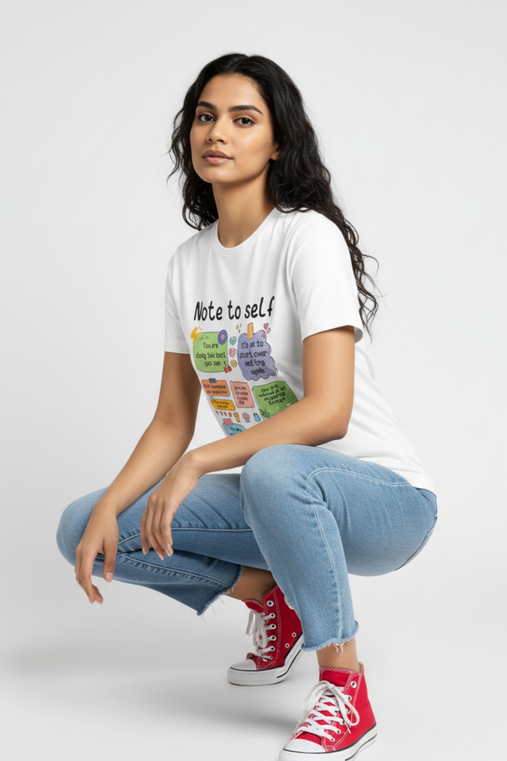 Women Typography Graphic Print Round Neck Pure Cotton T-shirt