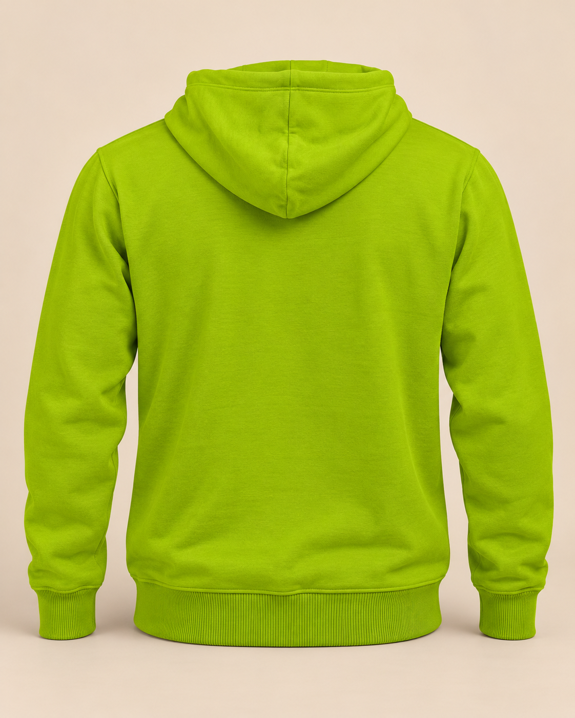 BRATMA Unisex Adult Solid Neon Green Hooded Sweatshirt | Cotton Blend Fleece | Regular Fit | Long Sleeves | Front Pocket | Neon Green