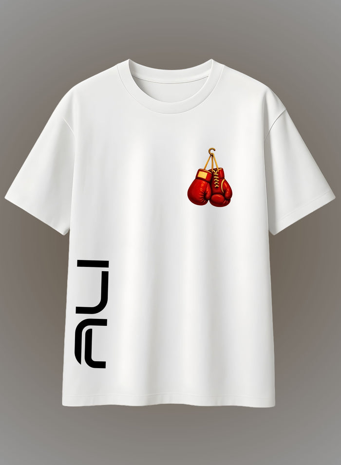 BRATMA Men Graphic Print, Typography Round Neck Pure Cotton White T-Shirt