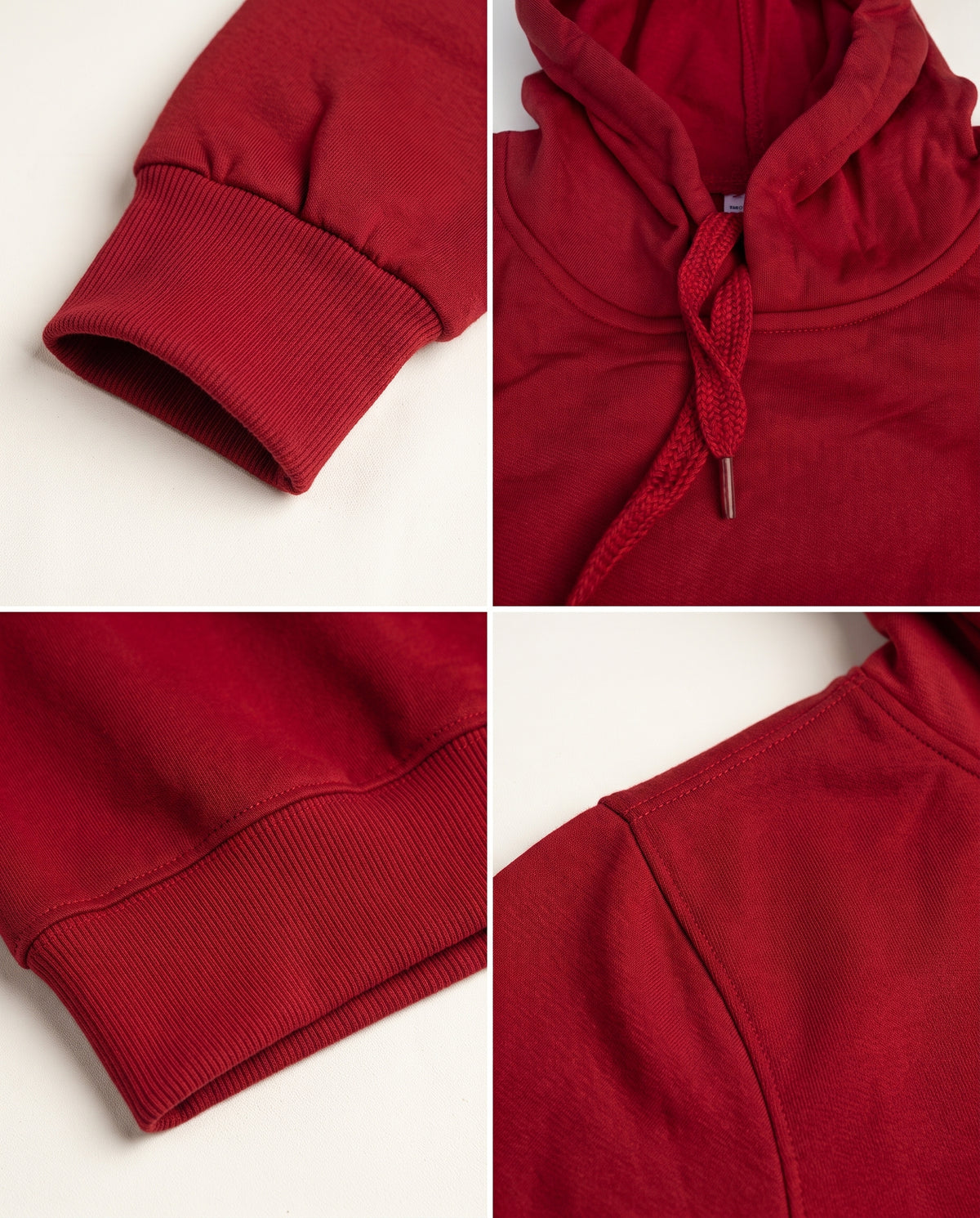 BRATMA Unisex Adult Solid Red Hooded Sweatshirt | Cotton Blend Fleece | Regular Fit | Long Sleeves | Front Pocket | Red