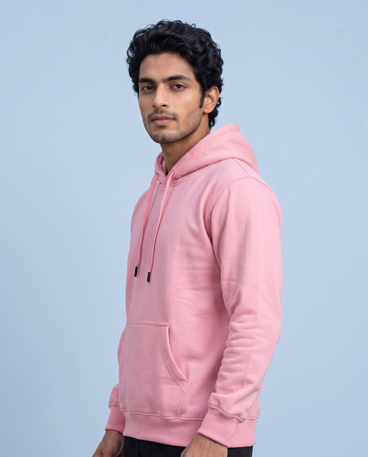 BRATMA Unisex Adult Solid Bubblegum Pink Hooded Sweatshirt | Cotton Blend Fleece | Regular Fit | Long Sleeves | Front Pocket | Bubblegum Pink