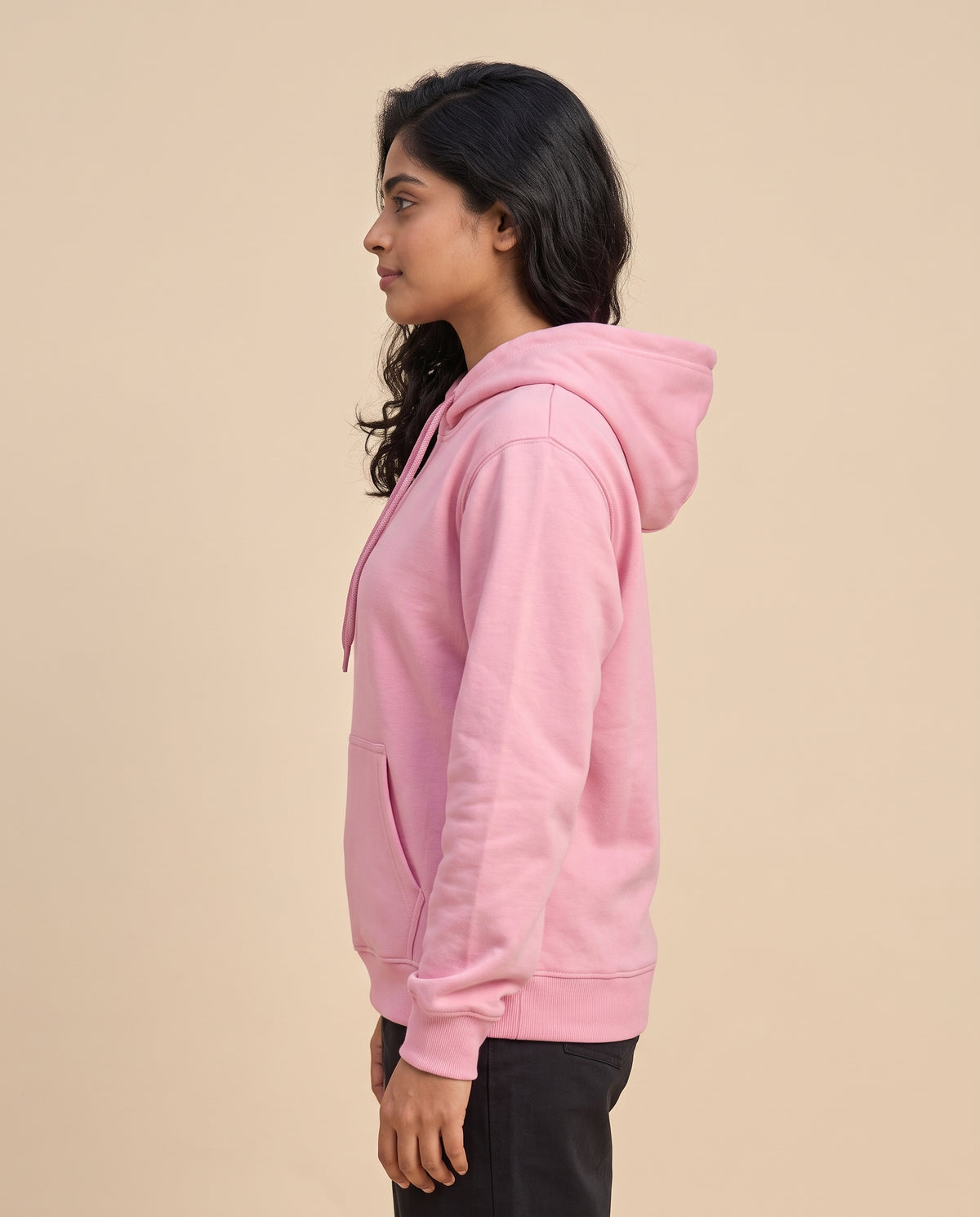 BRATMA Unisex Adult Solid Bubblegum Pink Hooded Sweatshirt | Cotton Blend Fleece | Regular Fit | Long Sleeves | Front Pocket | Bubblegum Pink