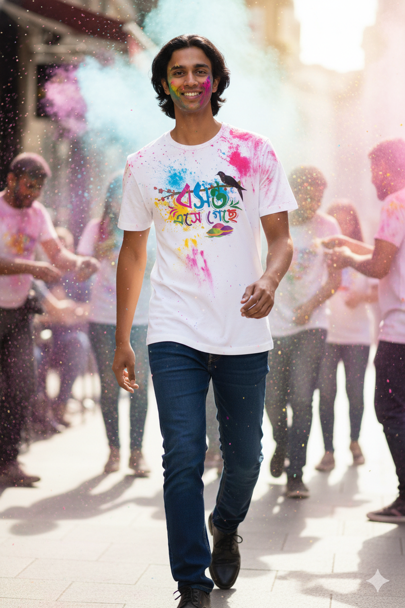 Polyester Holi Unisex Tshirt