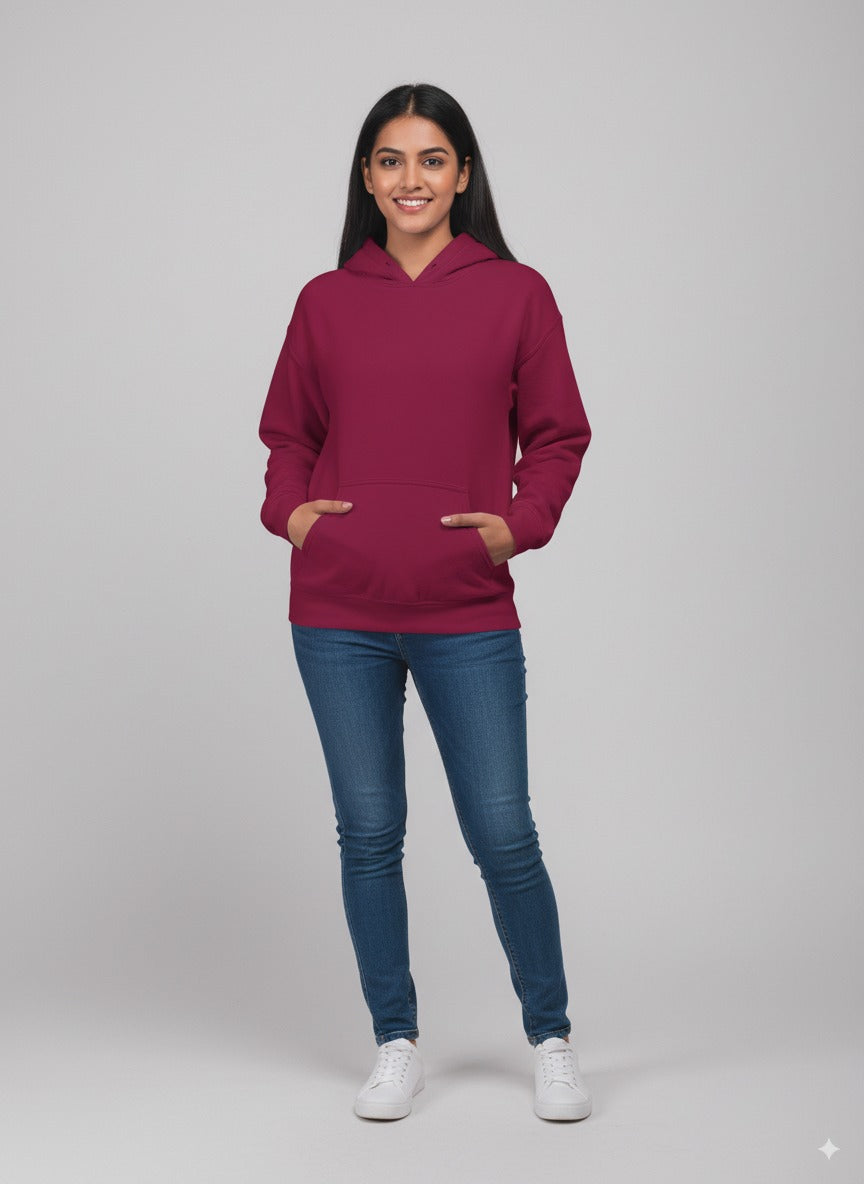 PLAIN HOODIE FOR MEN & WOMEN- MAROON