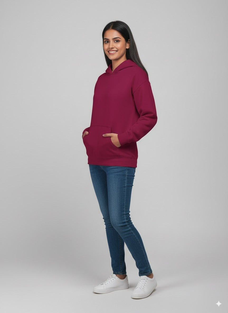PLAIN HOODIE FOR MEN & WOMEN- MAROON