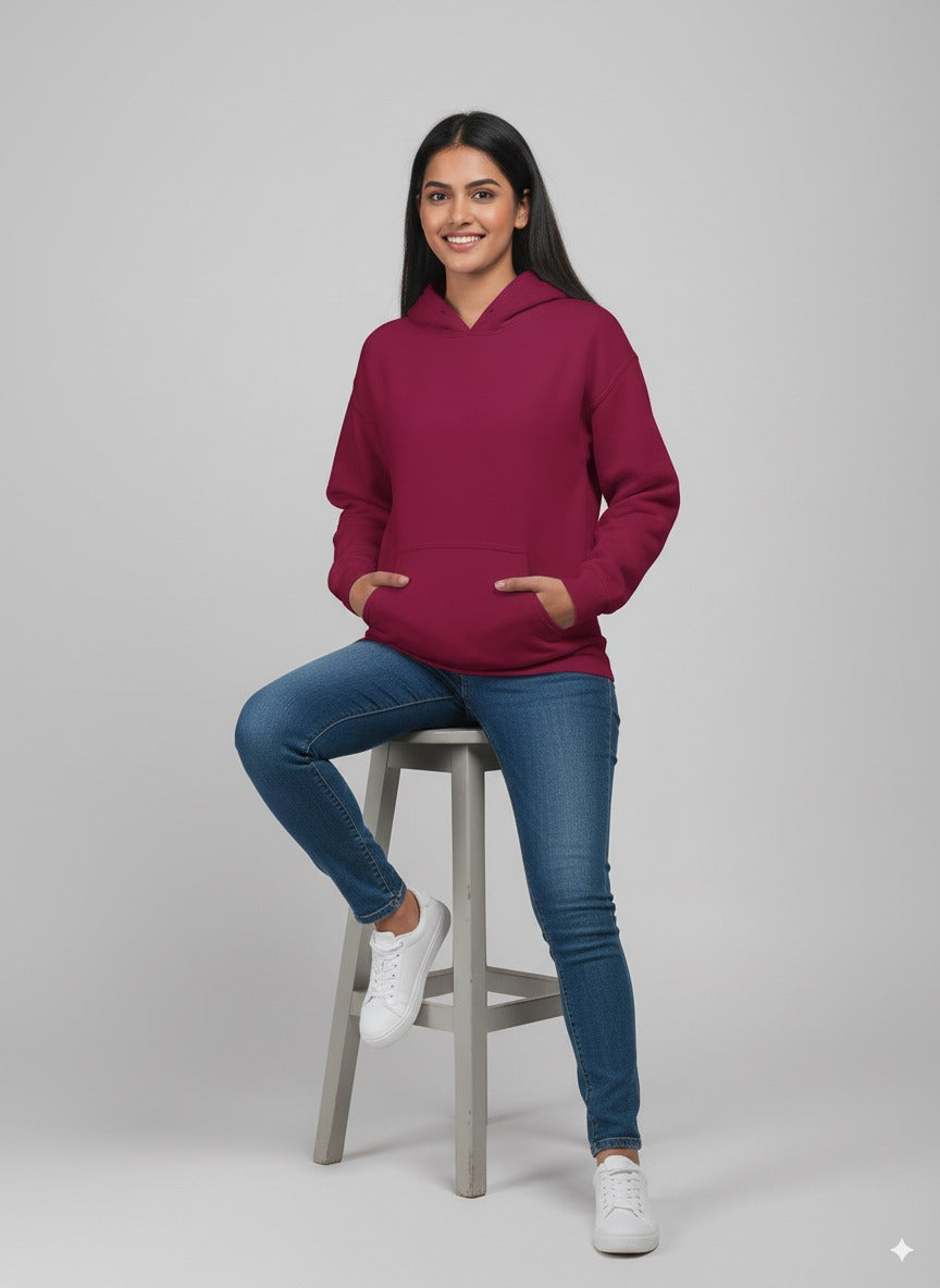 PLAIN HOODIE FOR MEN & WOMEN- MAROON