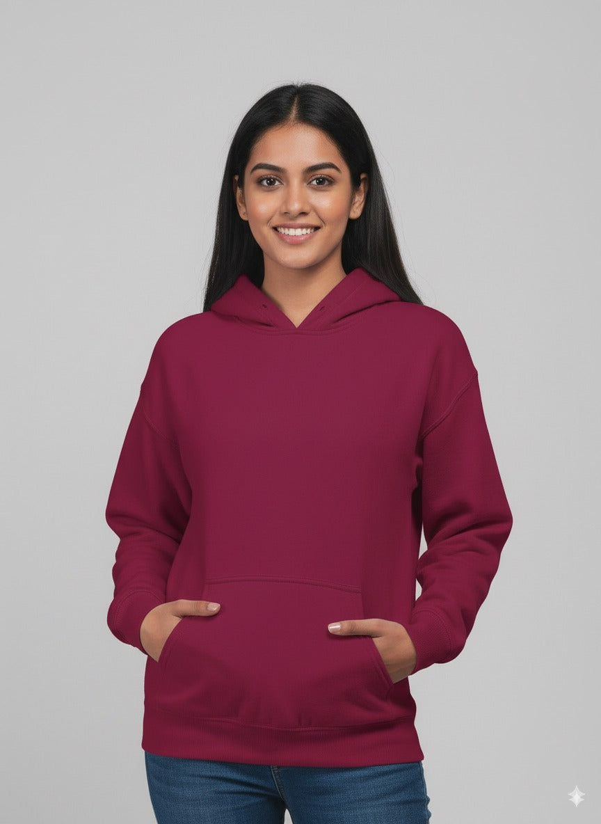 PLAIN HOODIE FOR MEN & WOMEN- MAROON