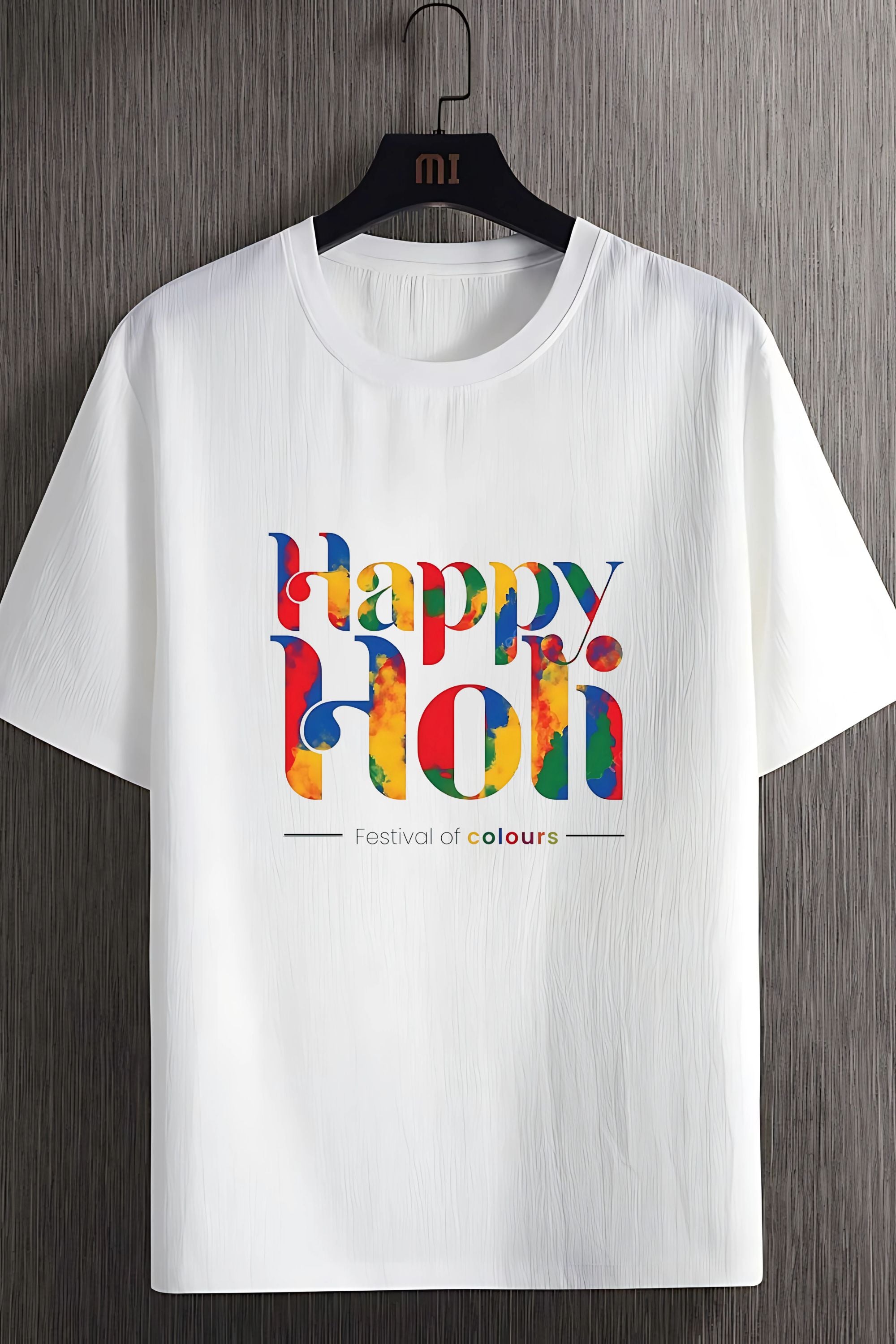 BRATMA Happy Holi Festival of Colours T-Shirt, White, Unisex