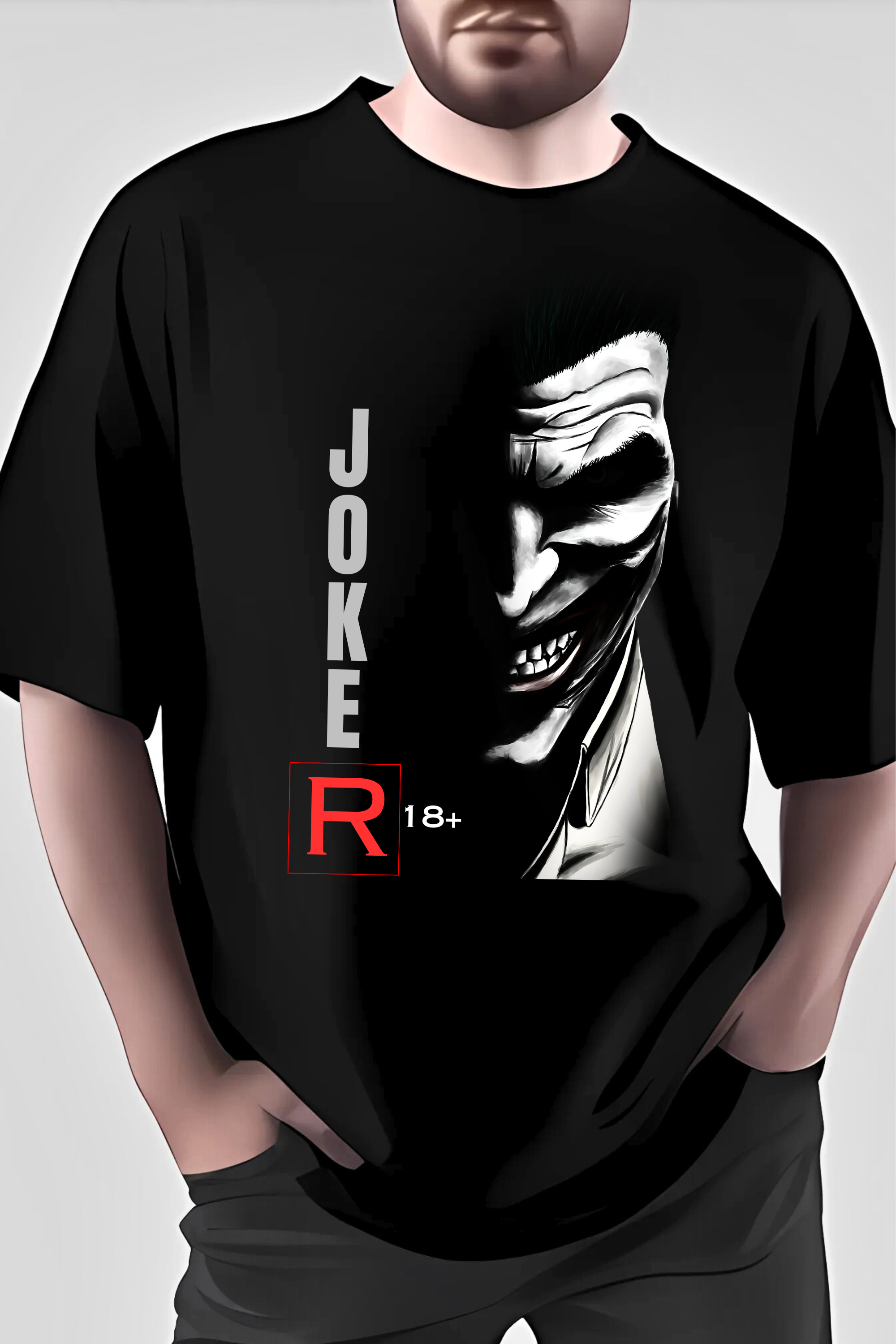 JOKER MOVIE GRAPHICS BLACK OVERSIZE T-SHIRT FOR MEN & WOMEN