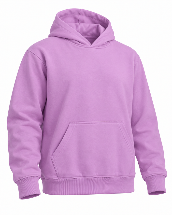 BRATMA Unisex Adult Solid Lavendar Hooded Sweatshirt | Cotton Blend Fleece | Regular Fit | Long Sleeves | Front Pocket | Lavendar