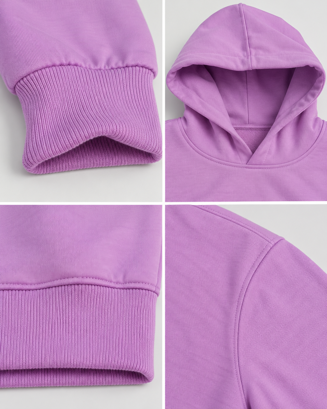 BRATMA Unisex Adult Solid Lavendar Hooded Sweatshirt | Cotton Blend Fleece | Regular Fit | Long Sleeves | Front Pocket | Lavendar