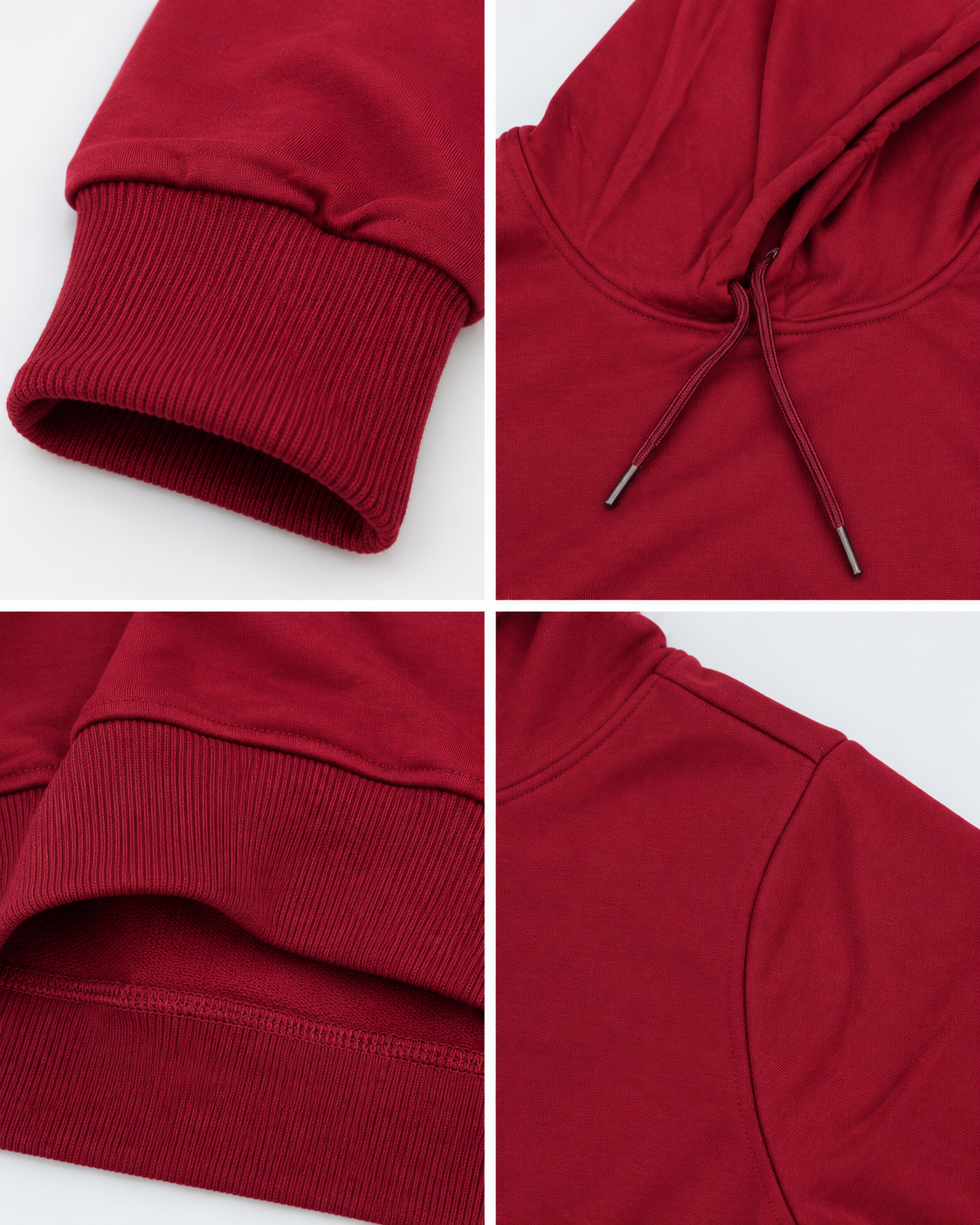 BRATMA Unisex Adult Solid Maroon Hooded Sweatshirt | Cotton Blend Fleece | Regular Fit | Long Sleeves | Front Pocket | Maroon